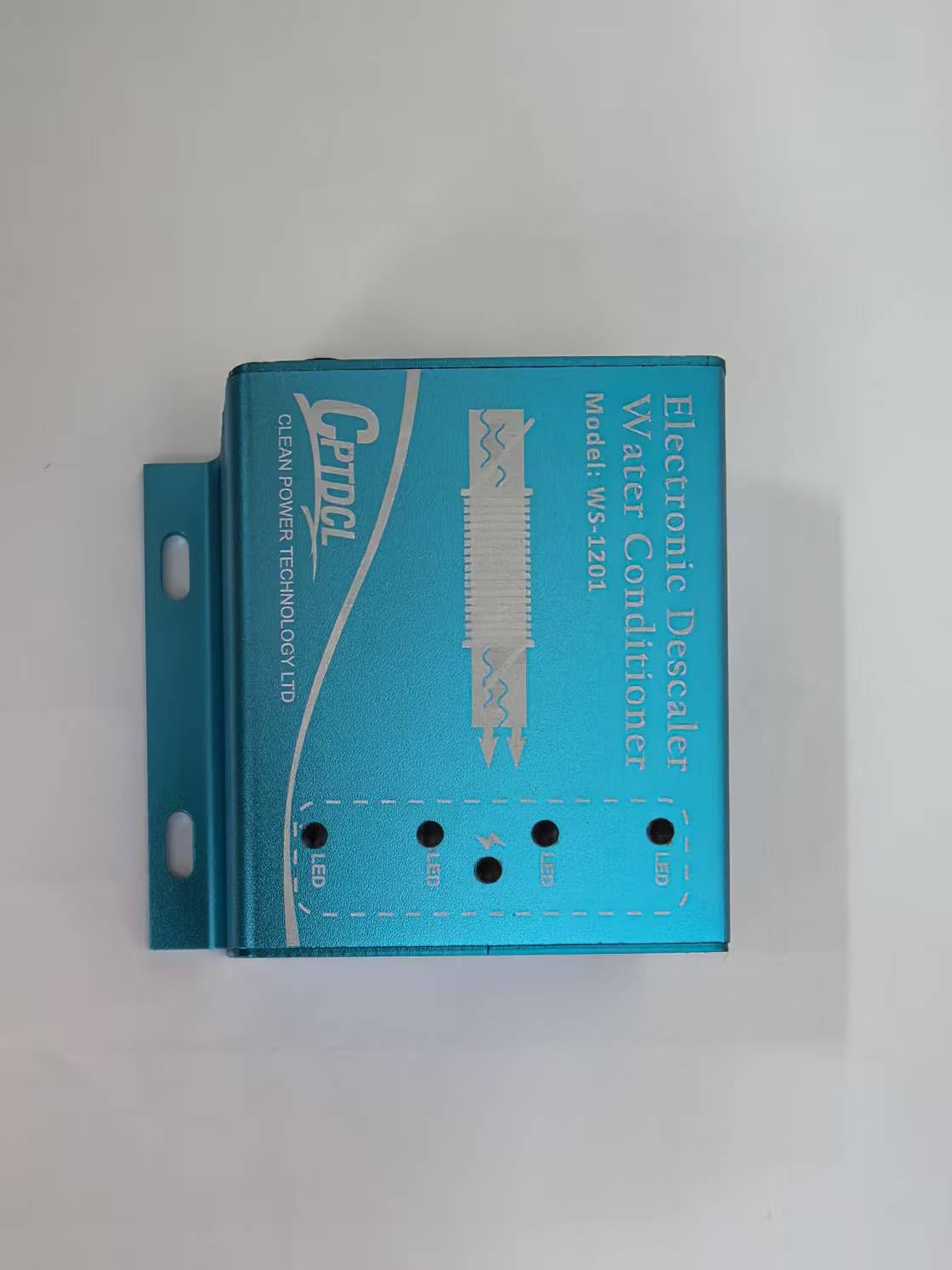 Elektronischer Wasserentkalker, salzfrei, Kalkschutzsystem, blau