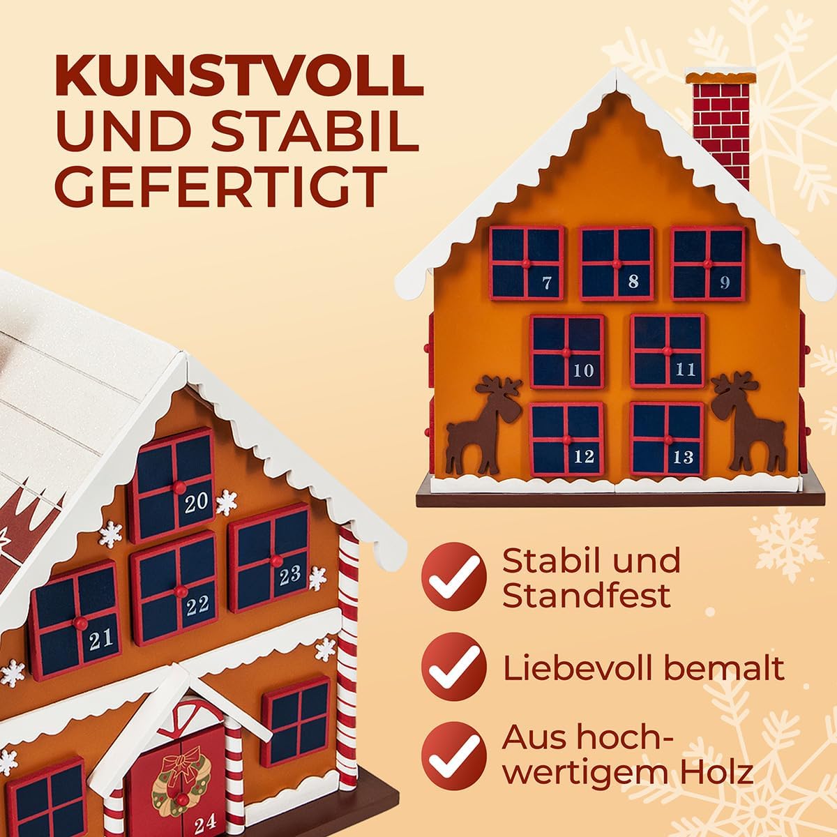 Adventskalender Winterhäuschen zum Befüllen, Winterhäuschen