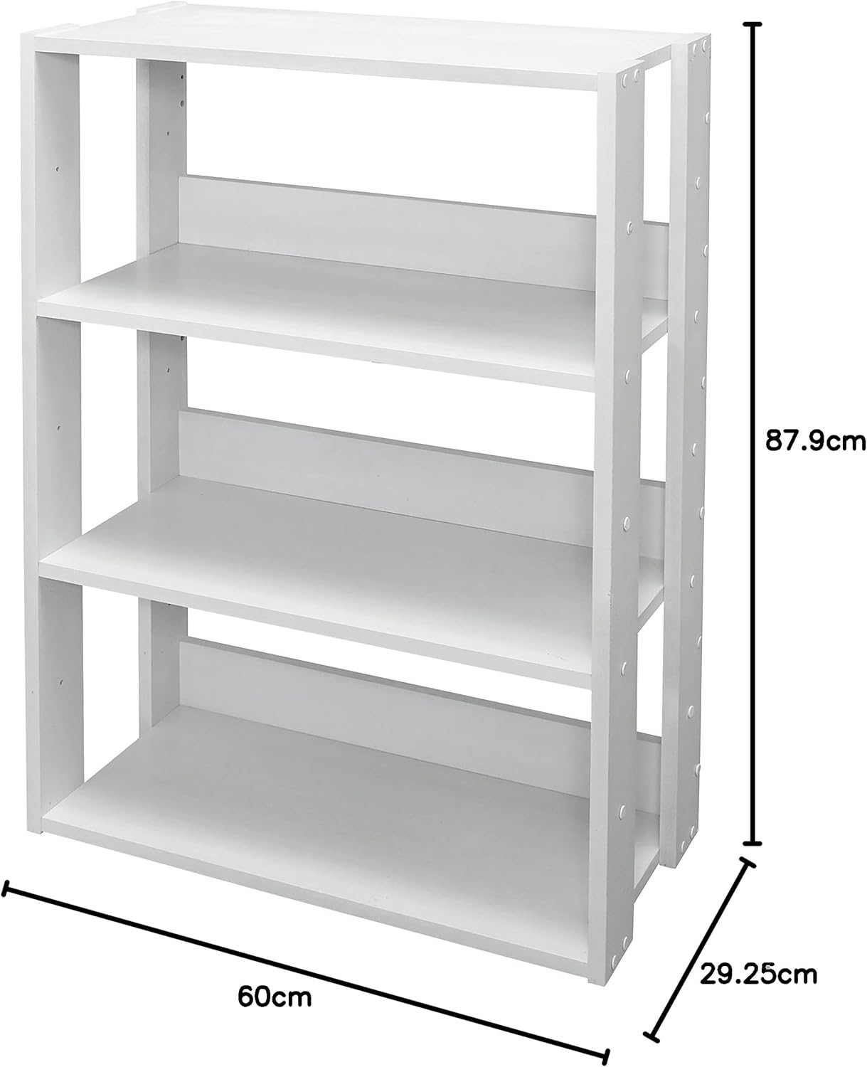 3-stufiges Bücherregal, Eiche Weiss L60 cm
