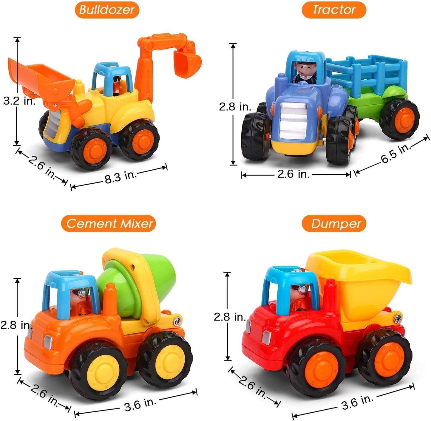 Spielzeug-Baufahrzeuge Set, 4 Stück