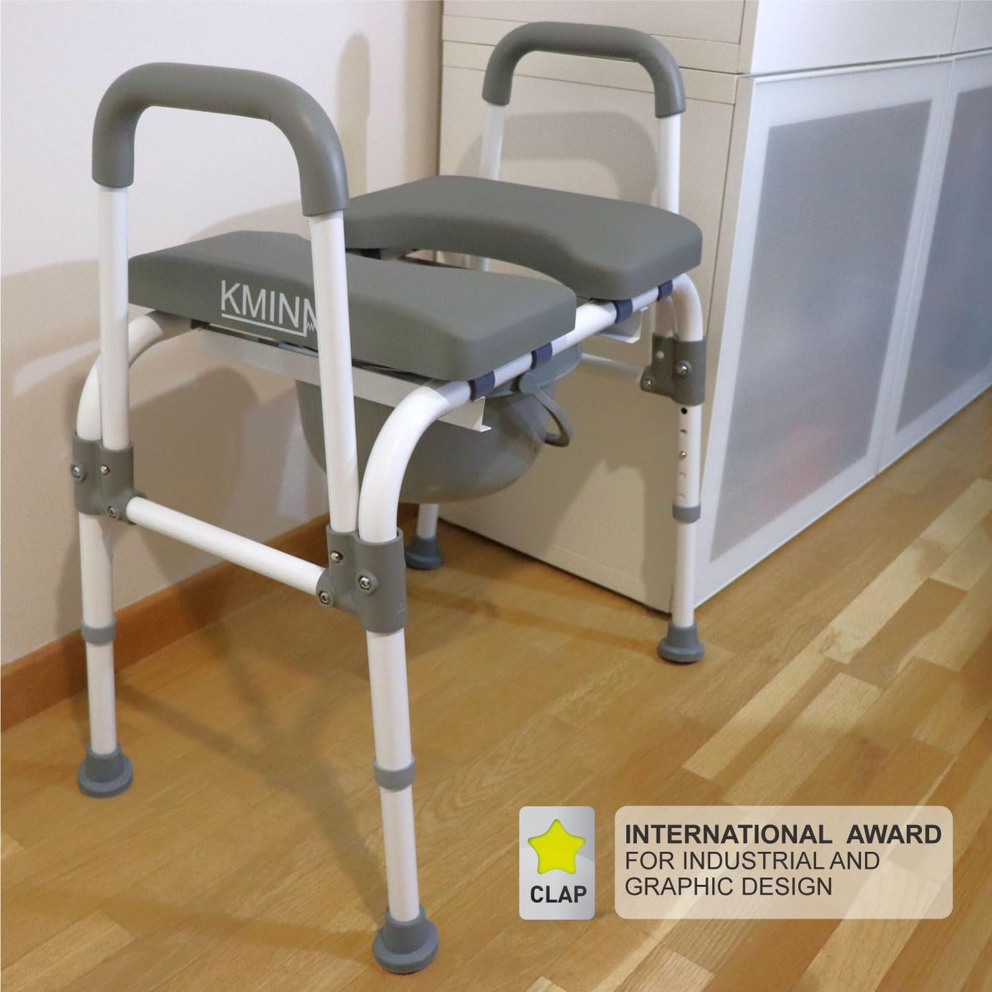 Verstellbare Toilettensitzerhöhung mit Armlehnen, Weiss