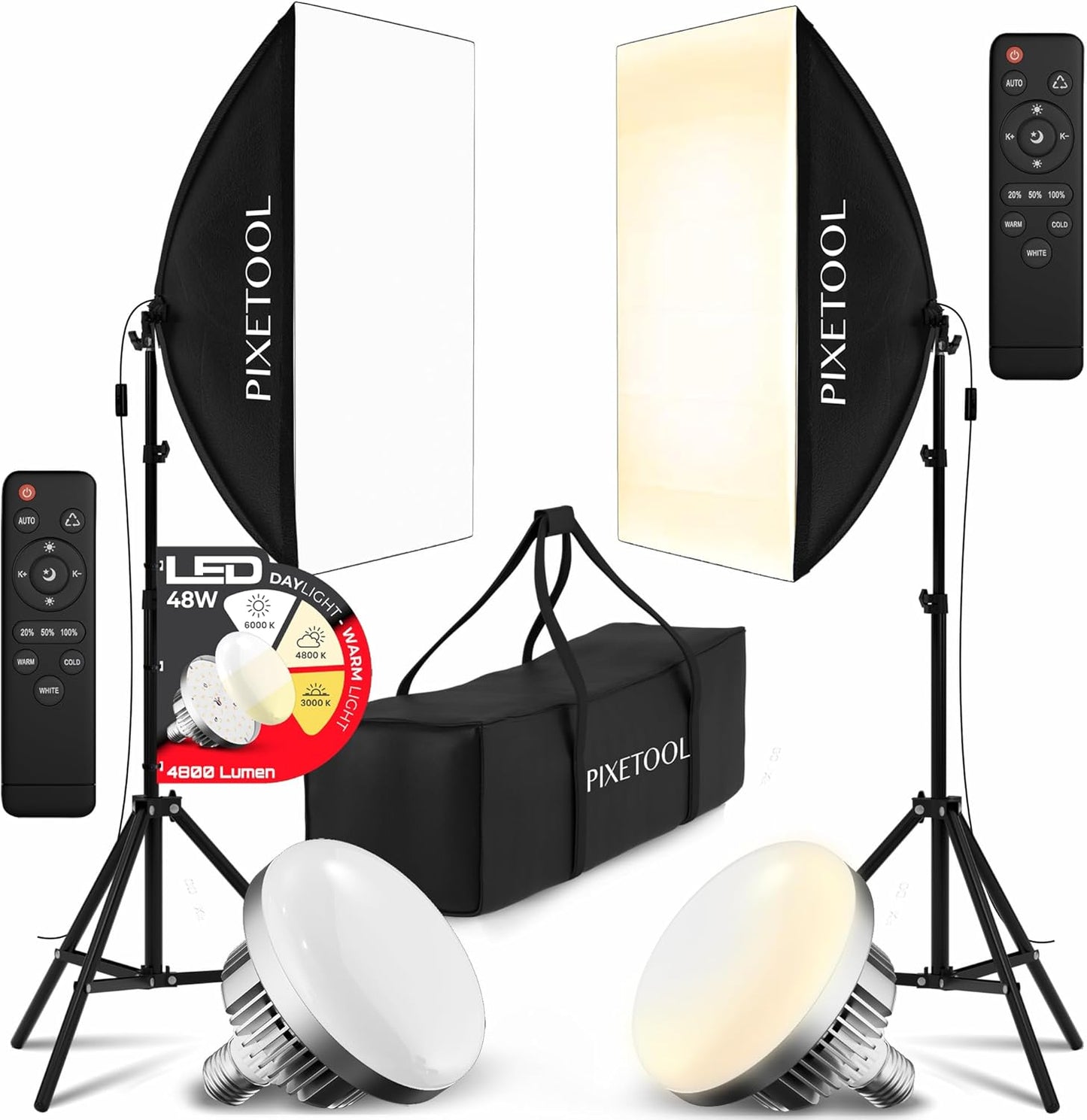 Softbox-Set mit LED-Lampen, Softbox Set