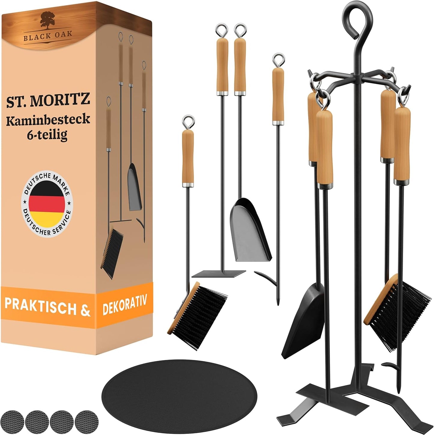 6-teiliges Kaminbesteck-Set St. Moritz, St. Moritz 6-teilig Schwarz