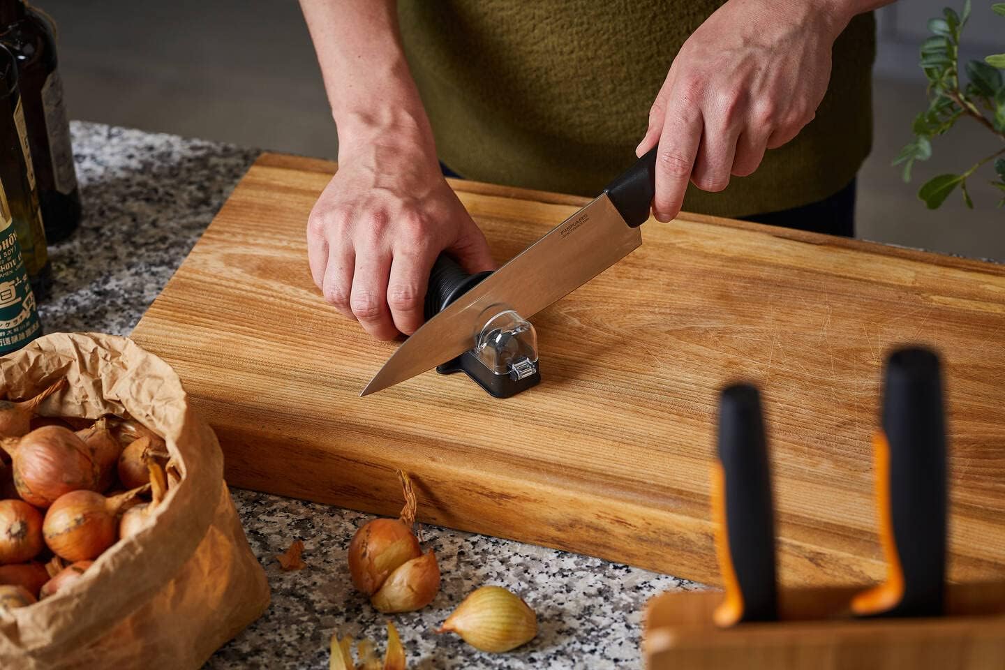Roll-Sharp Messerschärfer mit Keramikstein, Nachhaltige Verpackung Messerschärfer