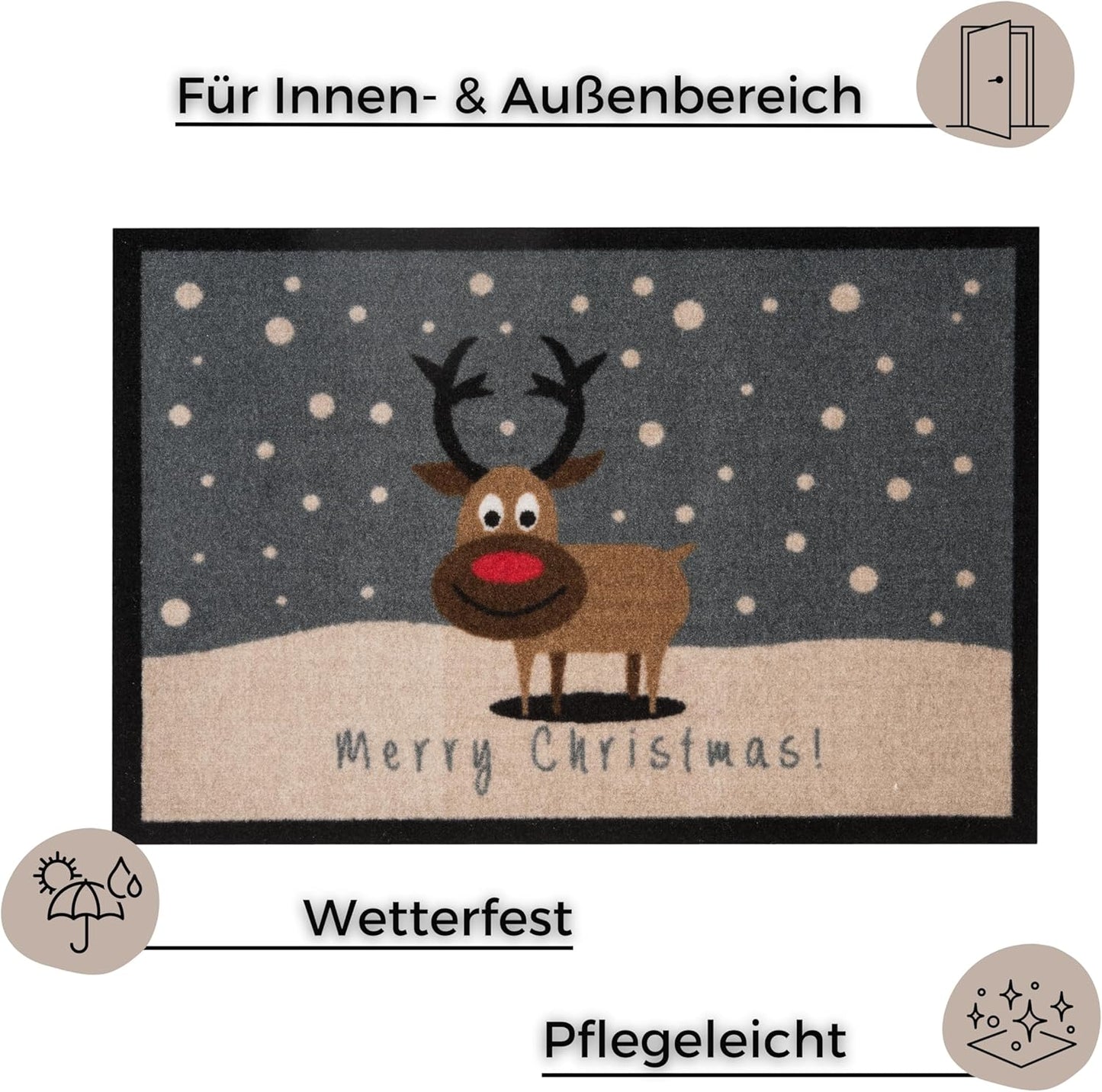 Christmas Reindeers, Grau Braun