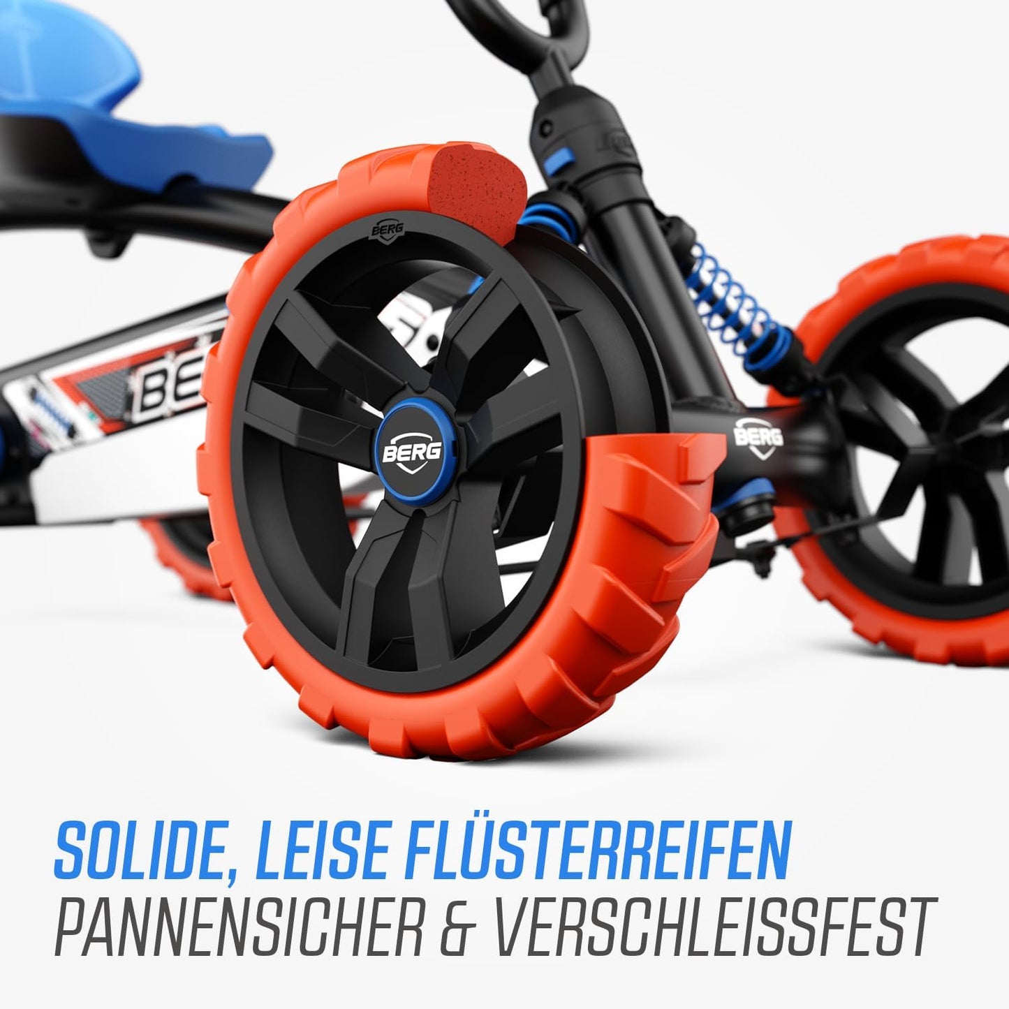 Pedal-Gokart Buzzy 2-in-1 mit Schubstange, Blue/Orange
