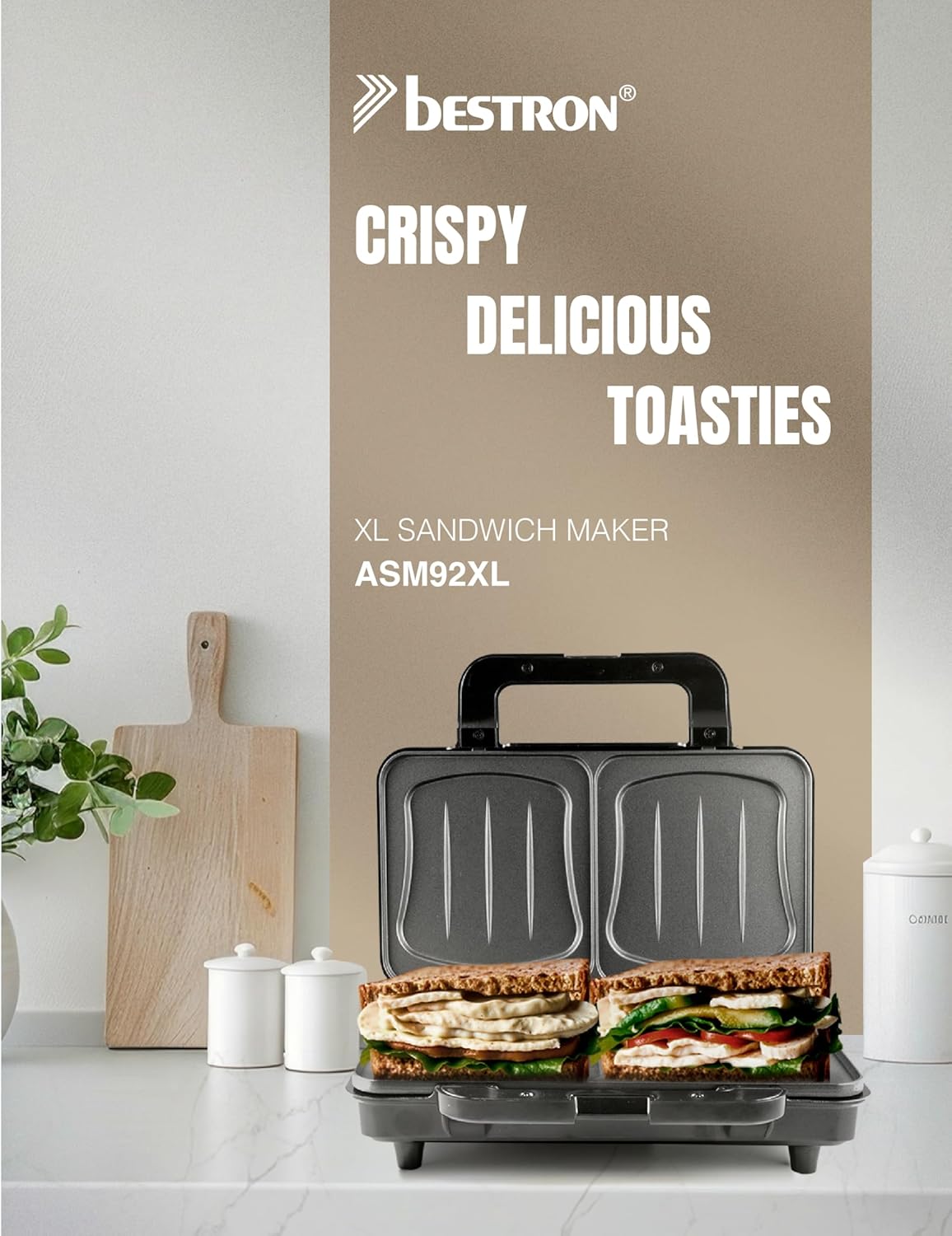 XL Sandwichmaker ASM92XL, Beige