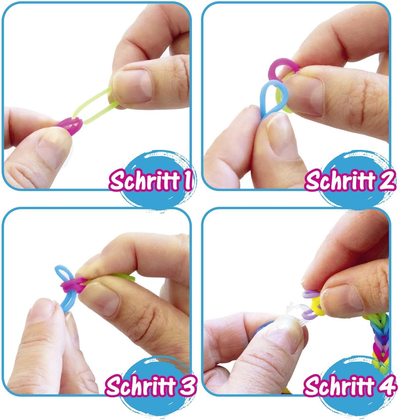 Loom Bänder Set mit Verschlüssen, Loops - Bag 100 B24