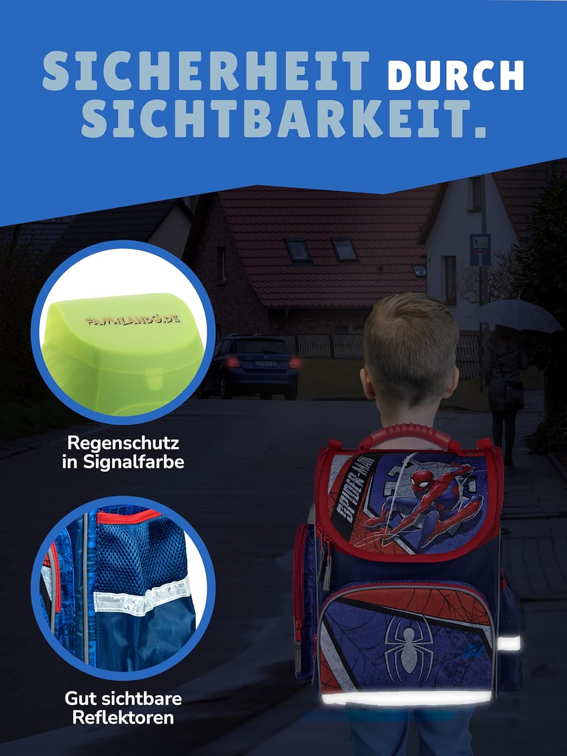 10-teiliges Schulranzen-Set Spiderman, Komplett Set mit Schultüte