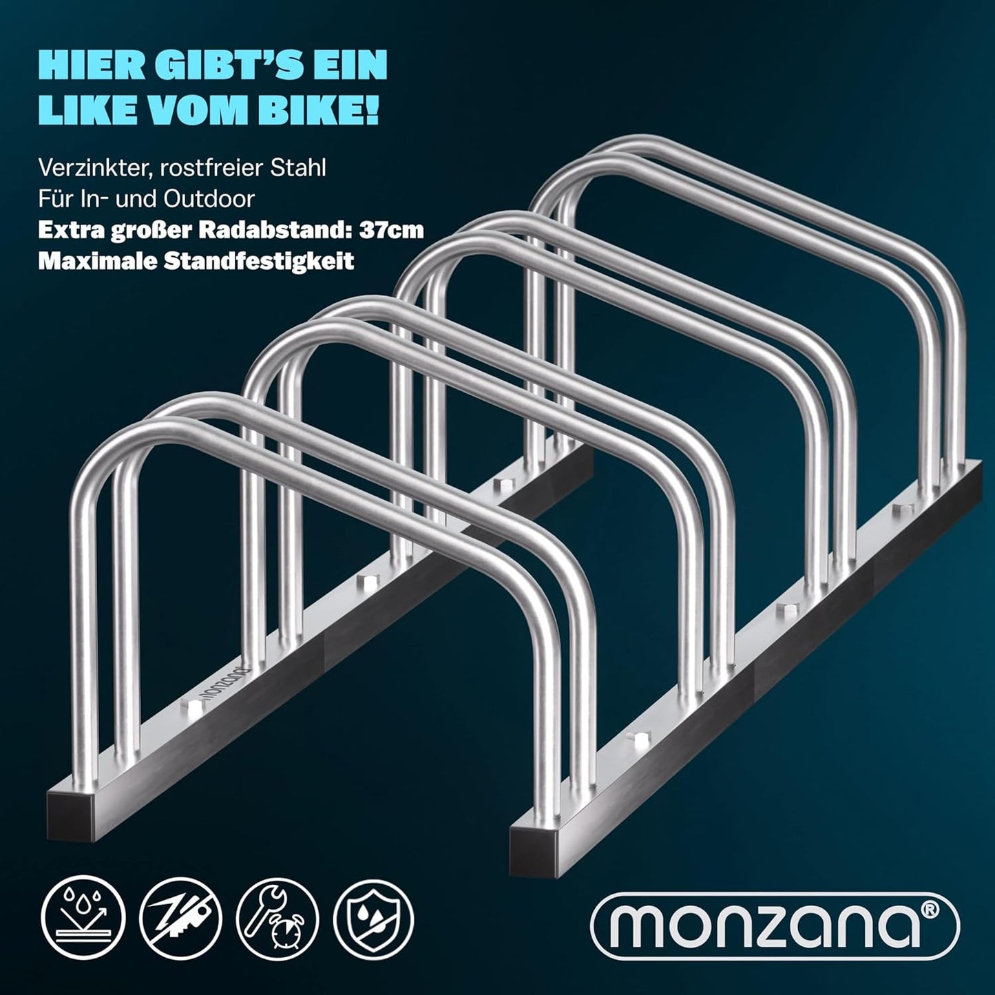 Veloständer für 4 Räder, 4 Fahrräder