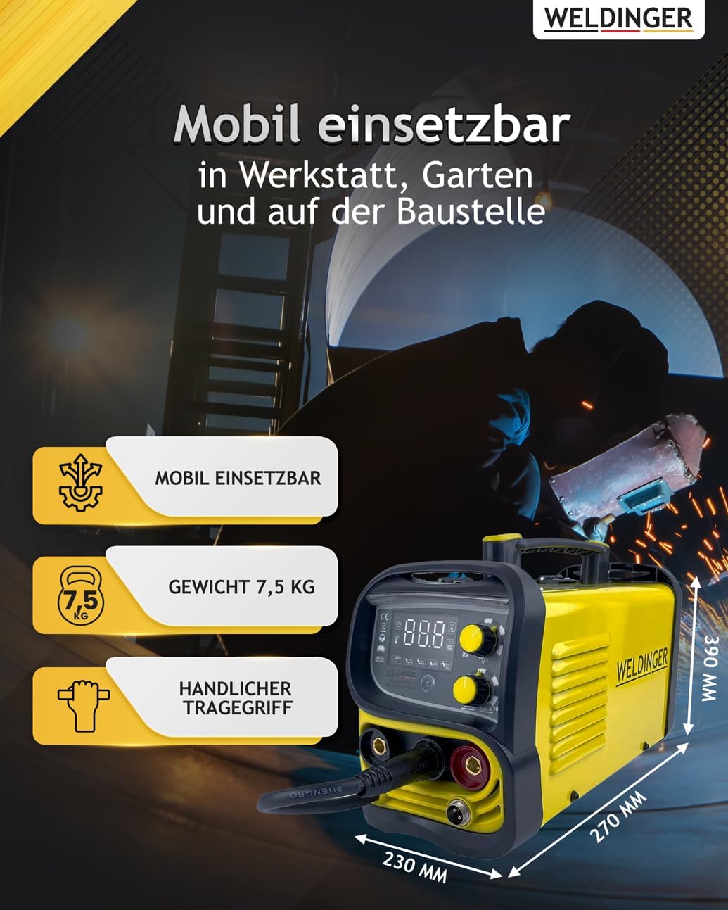 Fülldrahtschweissgerät ME 130 mini Flux Set + Zubehör, mini FLUX