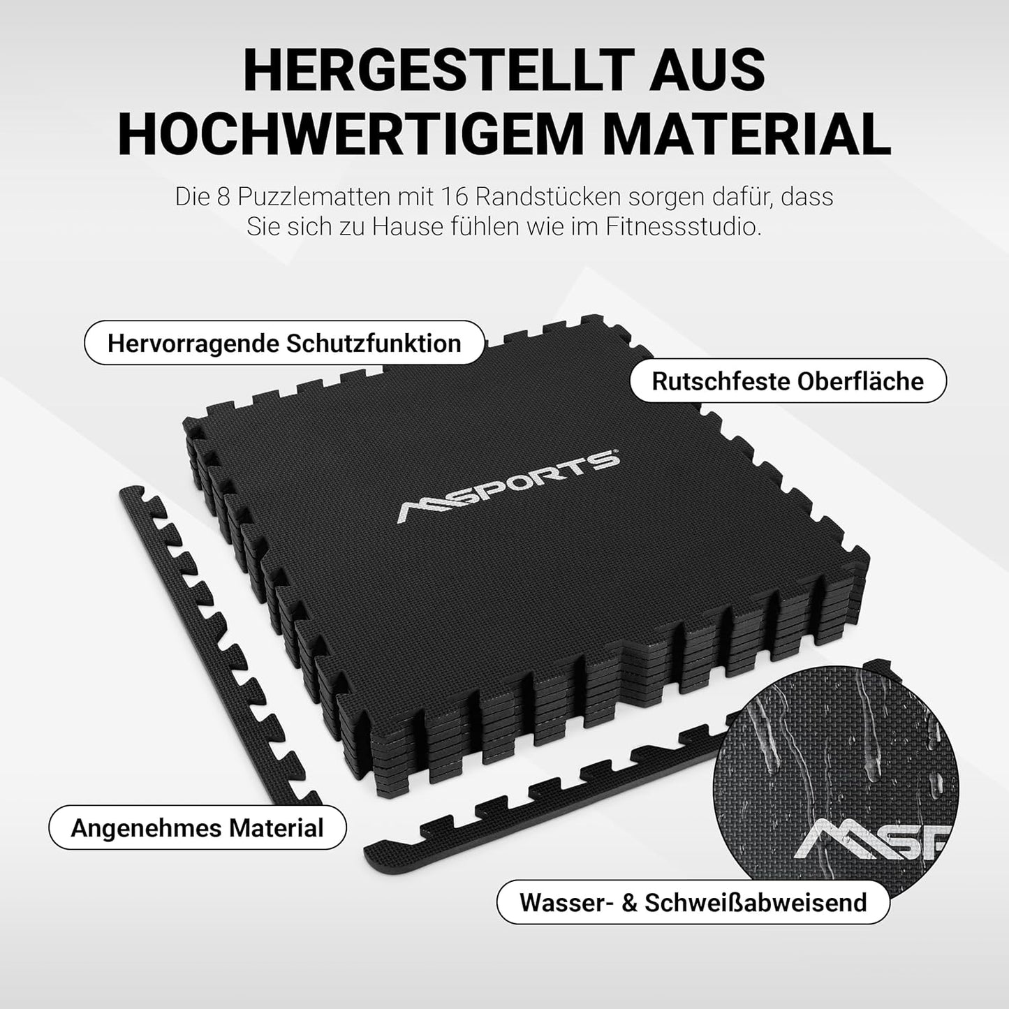Puzzle Schutzmatten Set, Schwarz