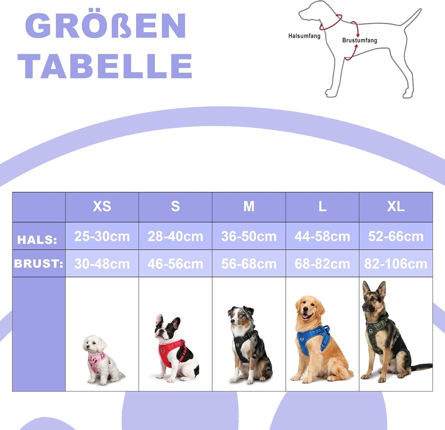 Verstellbares Hundegeschirr Mini, Schwarz - 01 XS