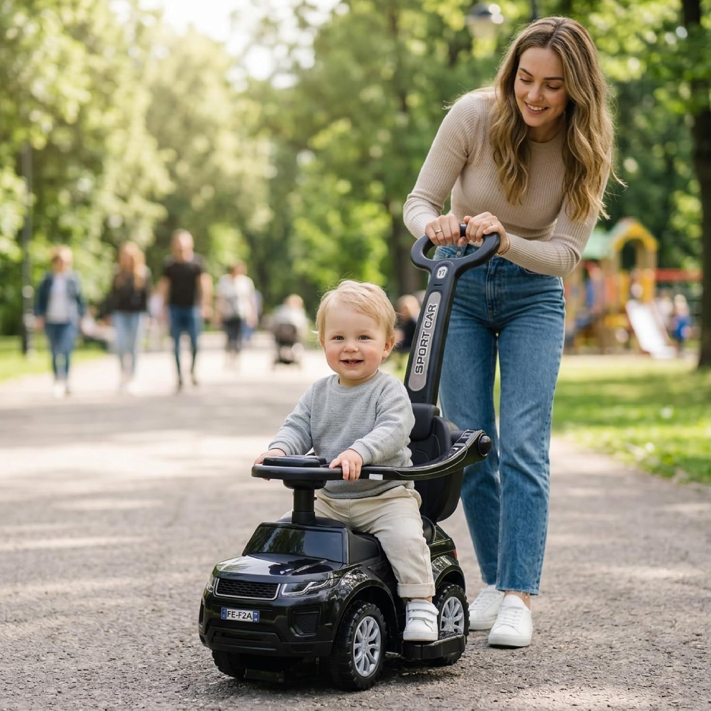 Schiebe- und Rutschauto, Schwarz