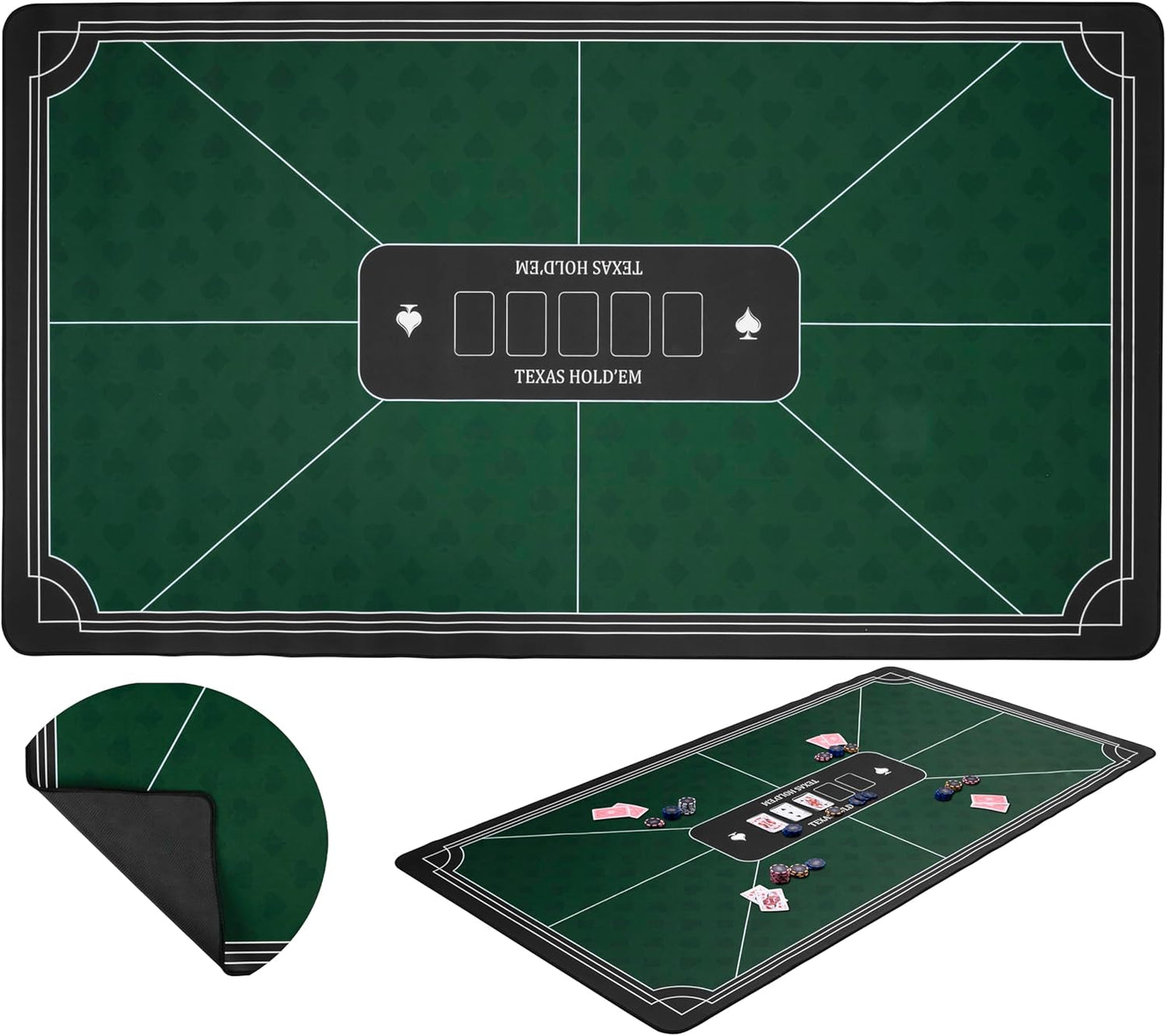 Rutschfeste Pokermatte, 320994, grün 140x80cm