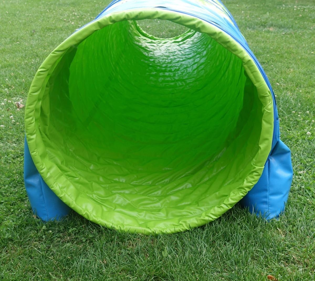 Agility Hundetunnel mit Stützsandsäcken, 3m, 3m limettengrün