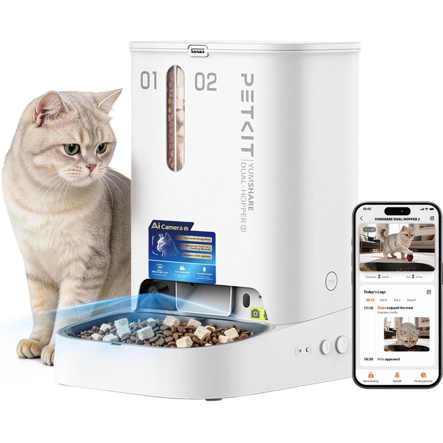 YumShare Dual-Hopper 2 mit Kamera und KI-Funktion