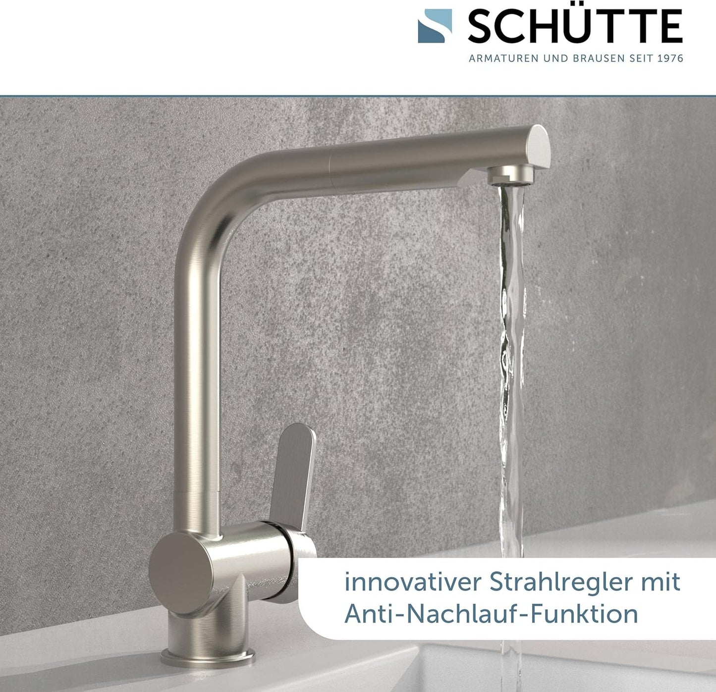 Niederdruck-Küchenarmatur mit ausziehbarer Brause, Niederdruck Edelstahl