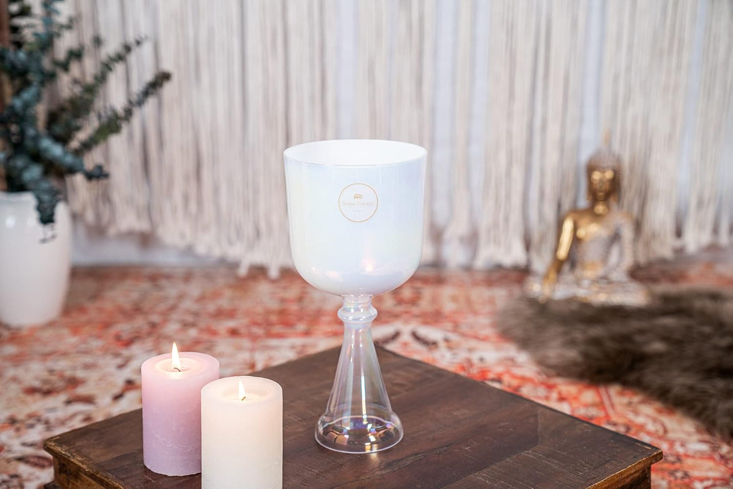 Kristallklangkelch für Meditation, weiss 5.5" Augenbrauen-Chakra