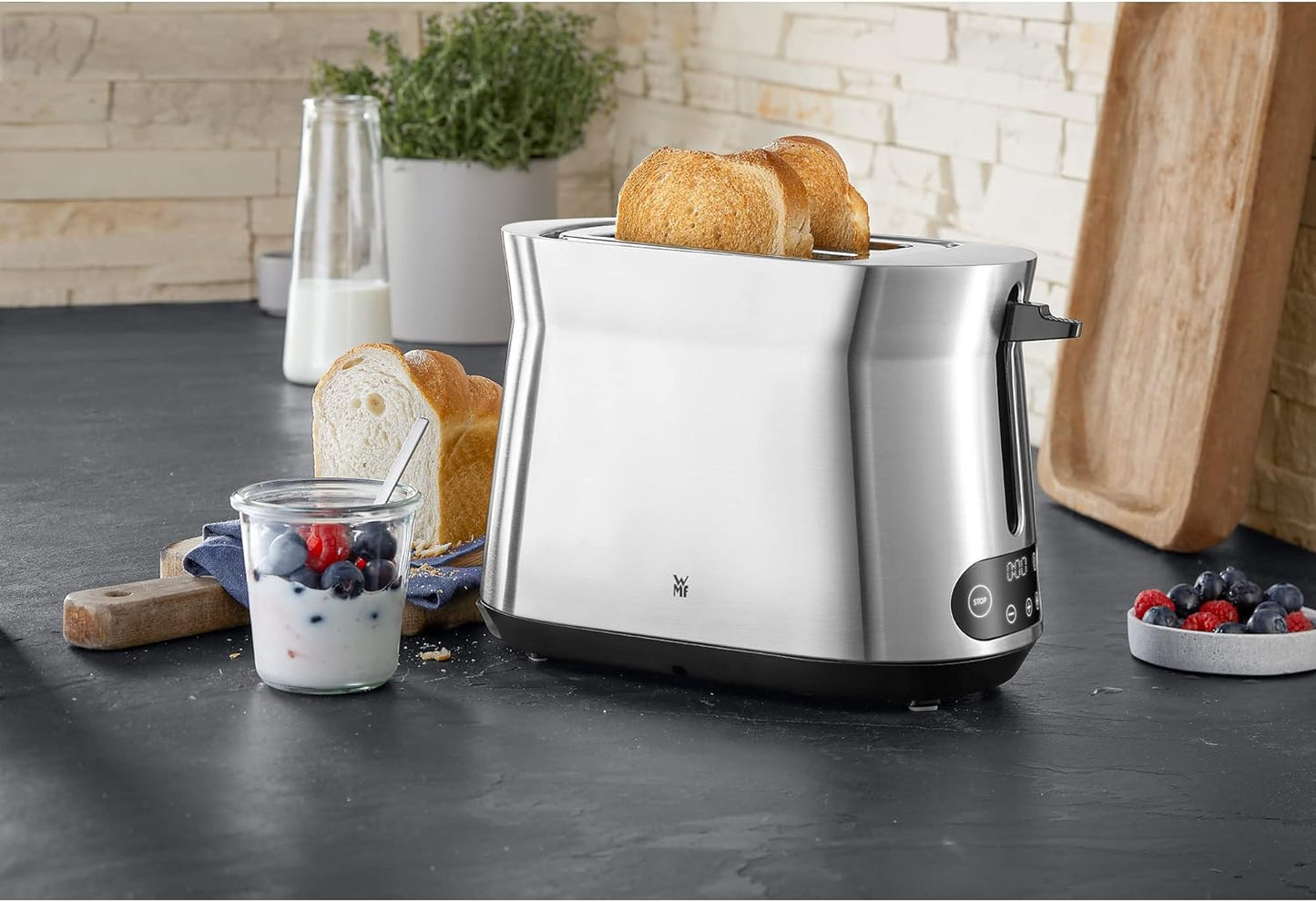 Doppelschlitz-Toaster mit Brötchenaufsatz