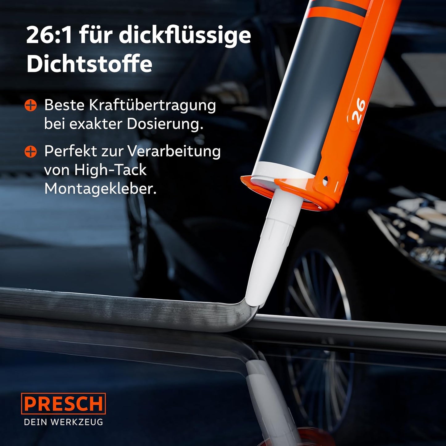 Kartuschenpressen-Set mit Nachlaufstopp, Set 12:1 & 26:1