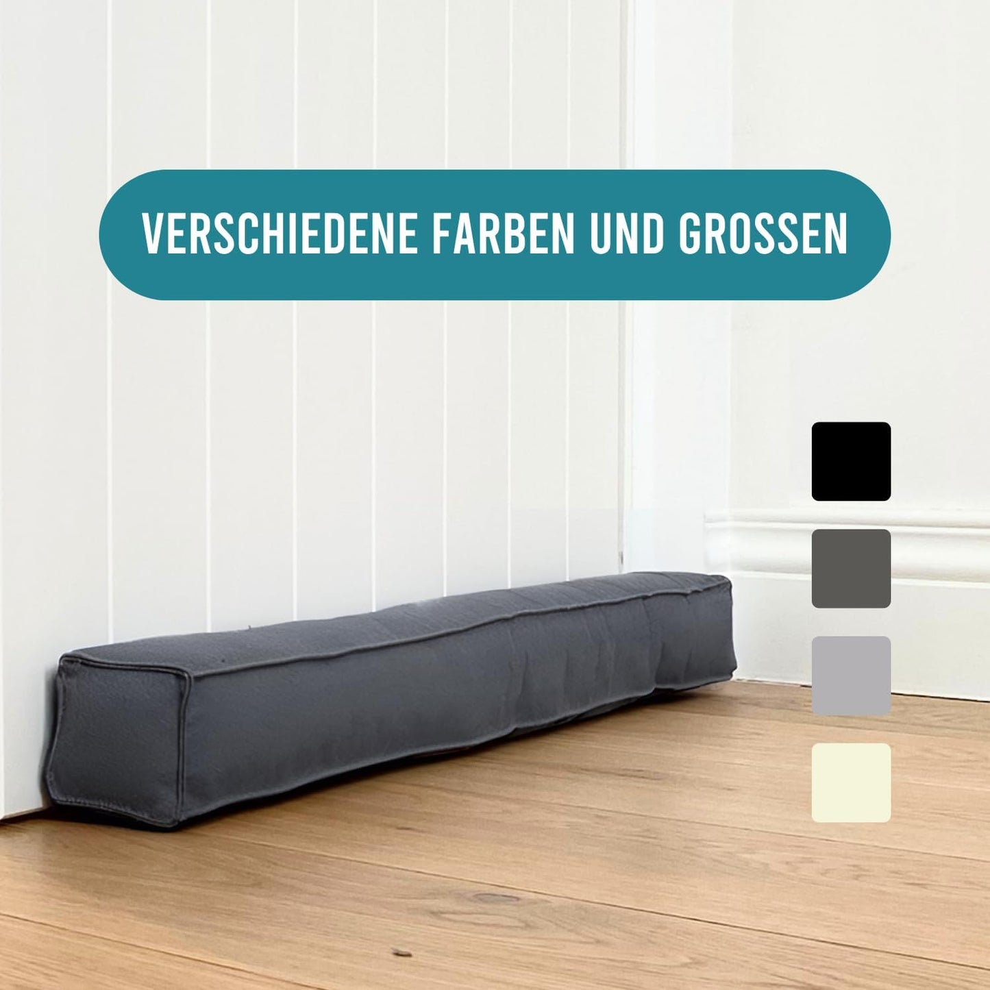 Magnetischer Türzugluftstopper 100cm, 100 cm Grau