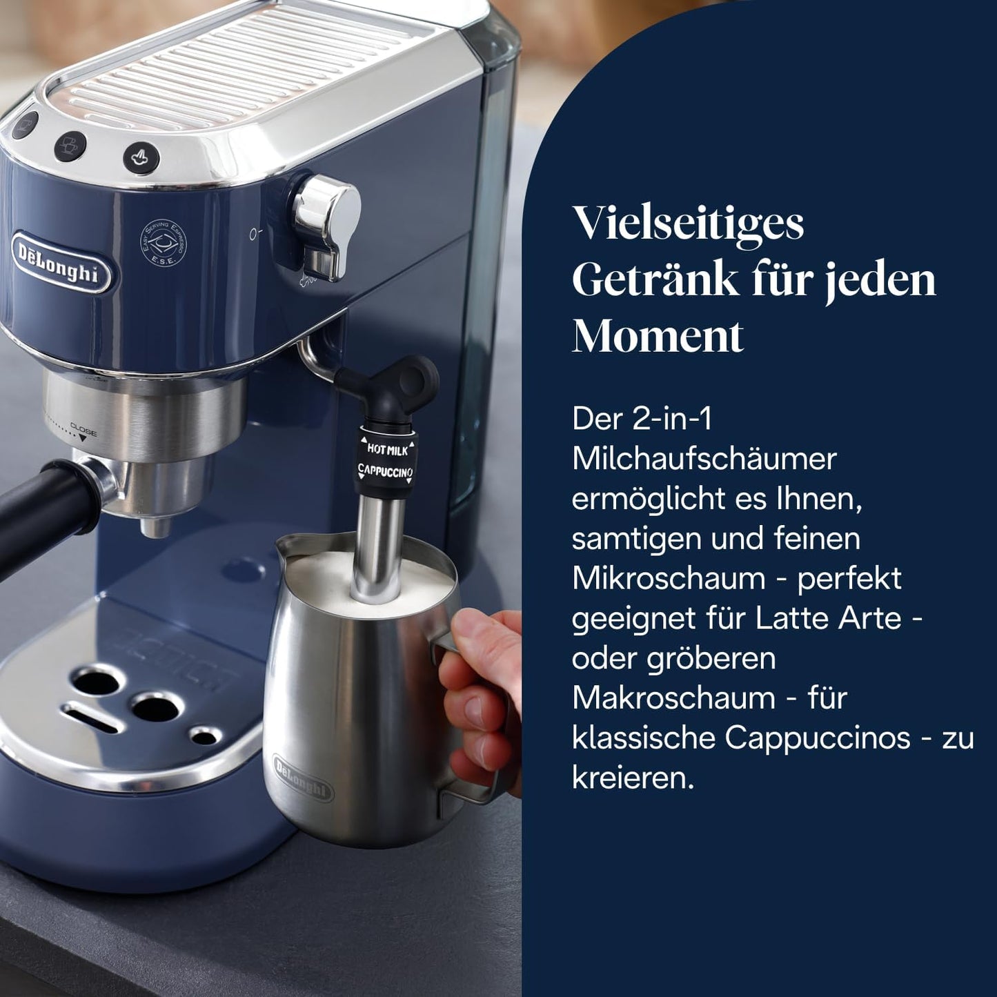 Dedica Style Espressomaschine mit Siebträger, Elektrisches Blau