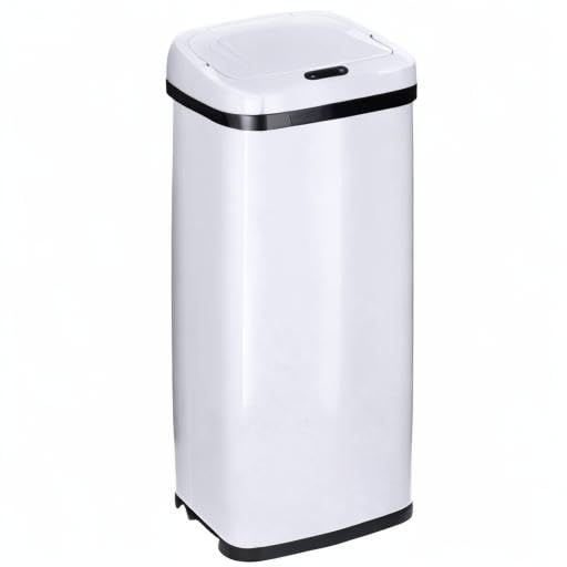 Automatischer Sensor-Mülleimer, 40 Liter|Weiss - Rechteckig