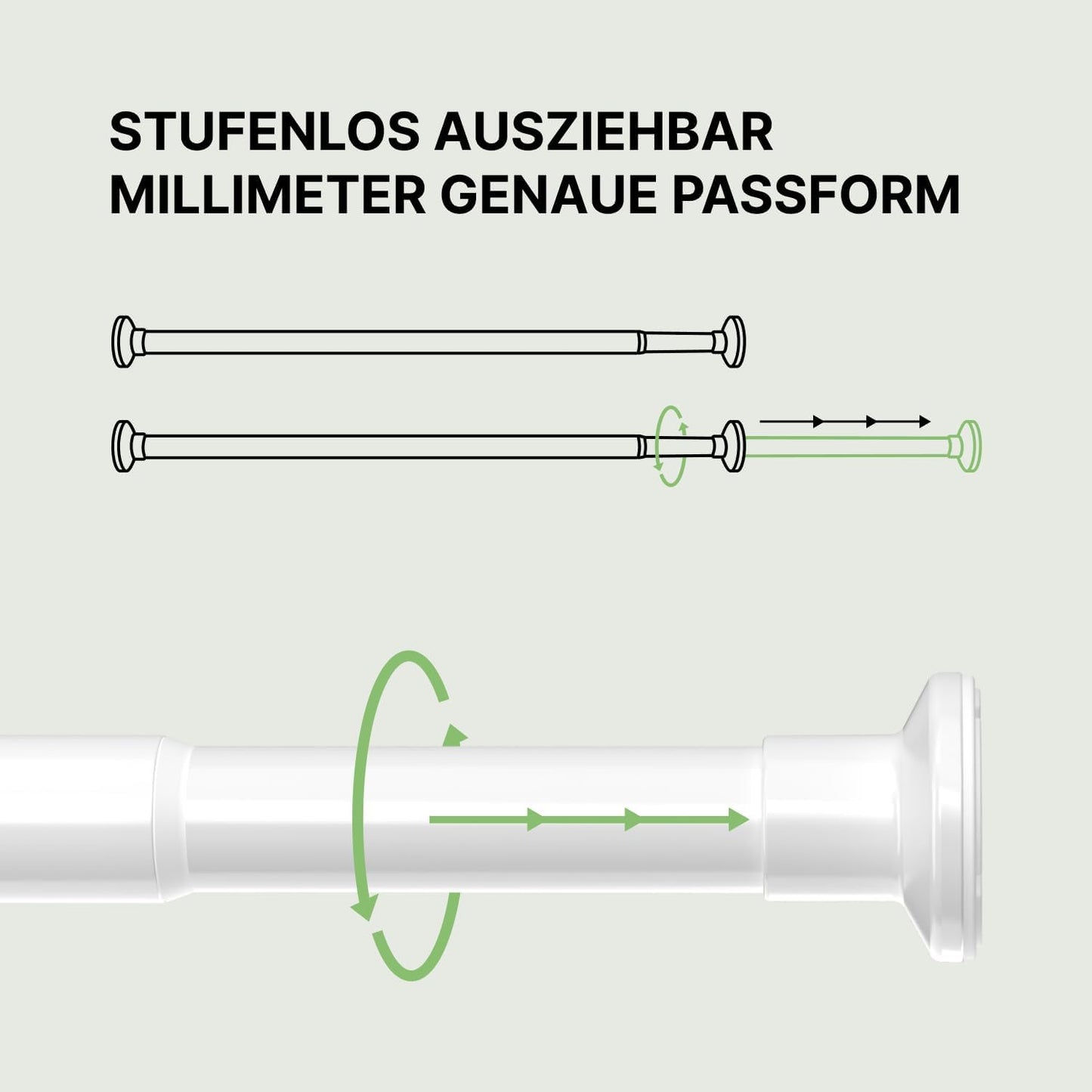 Teleskop-Klemmstange ohne Bohren (70-120 cm), 70-120 cm Weiss