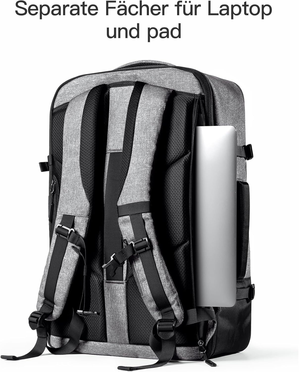 Erweiterbarer Reiserucksack BP03006, Grau 46.2 L