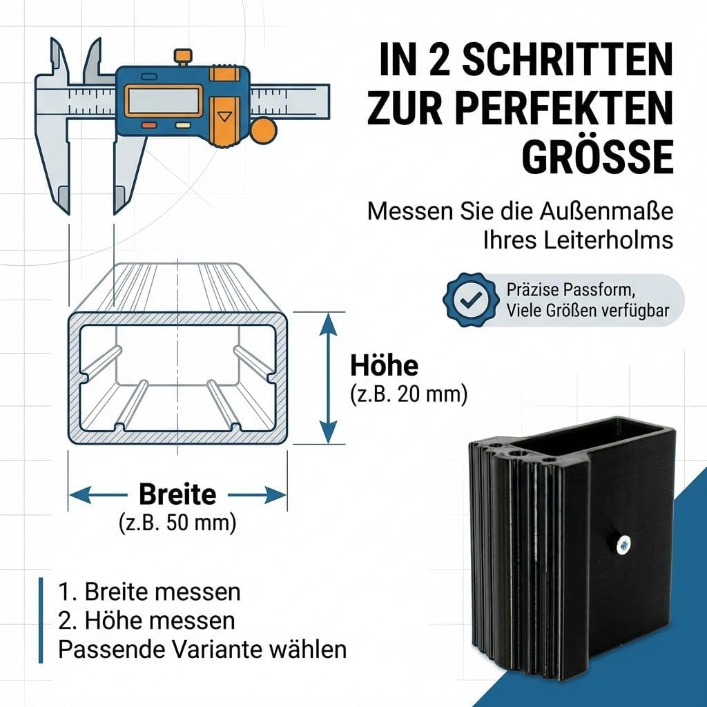 Leiterfüsse für Aluleitern, 2 Stück, 2x 50x22