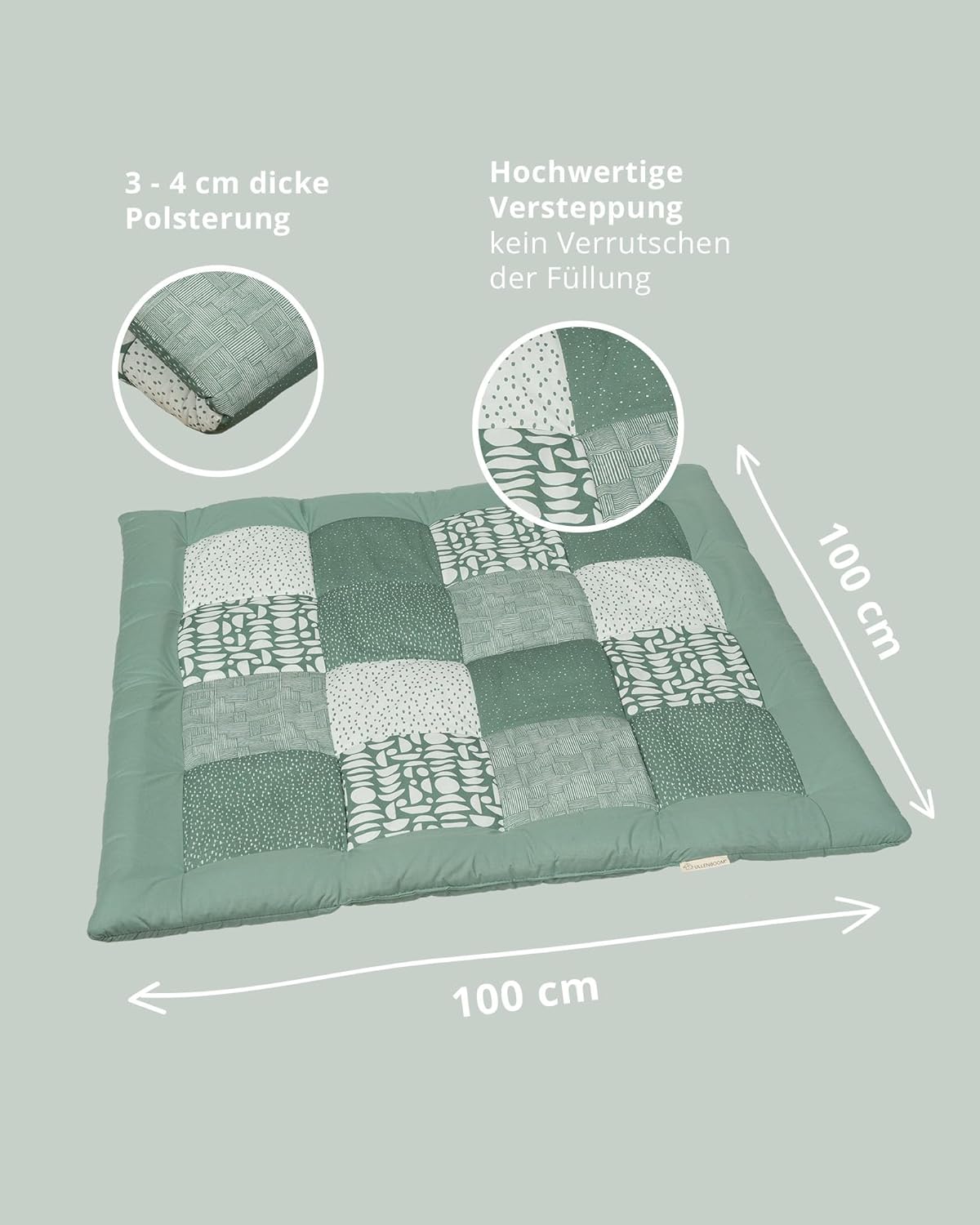 Krabbeldecke, Classic Grün 100 x 100 cm