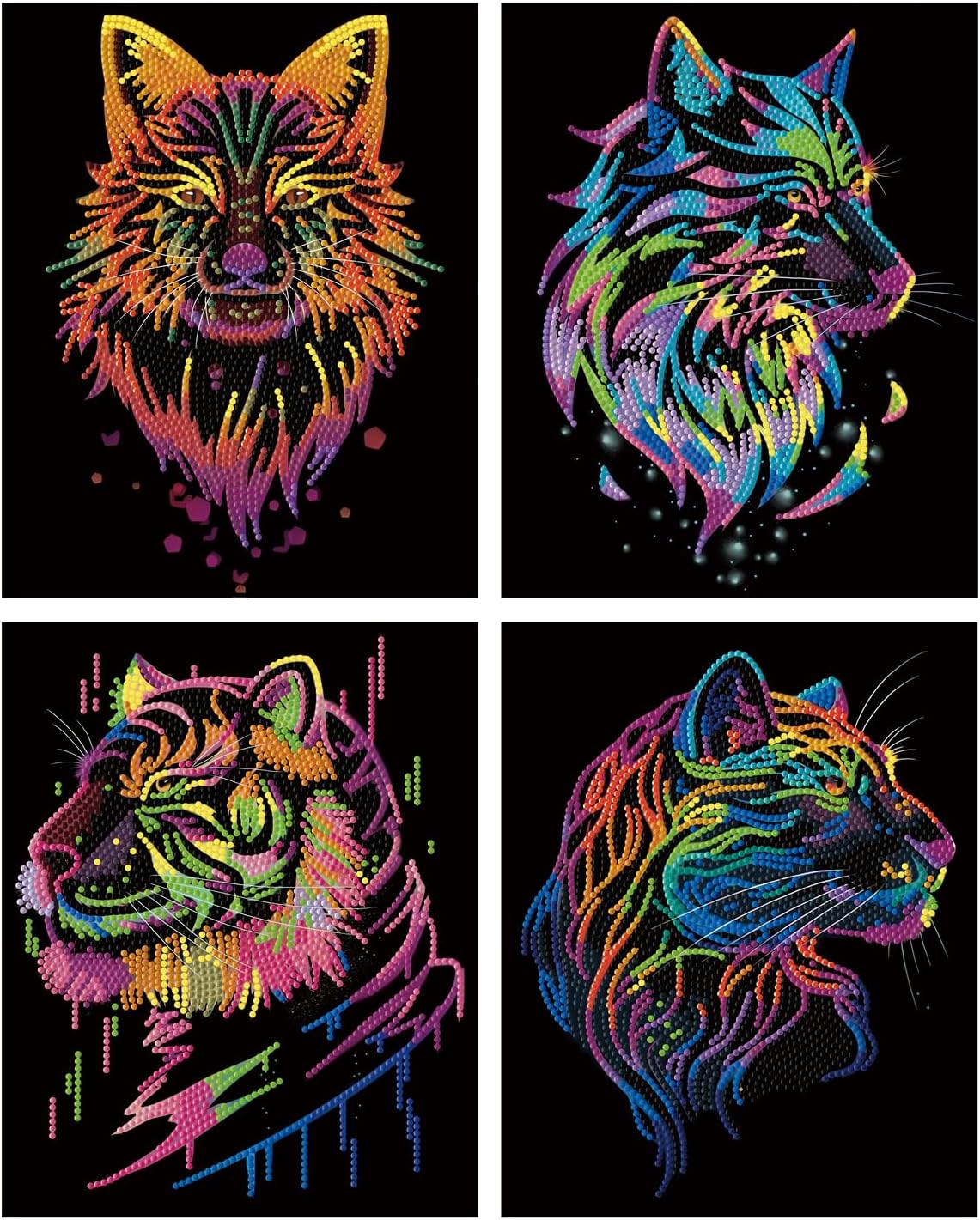 Diamond Painting Neon Raubkatzen