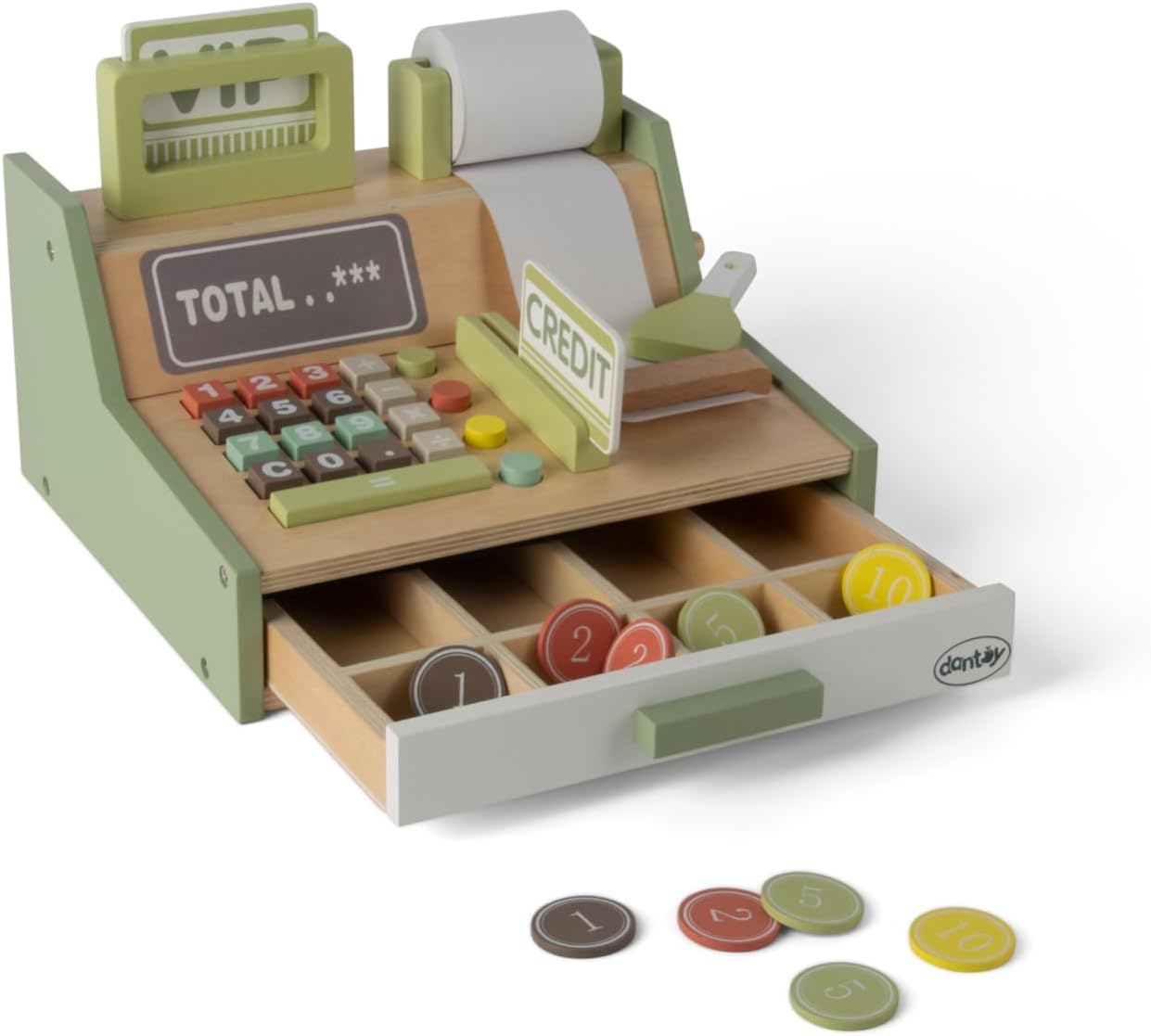 17-teilige Kaufladenkasse mit Spielgeld