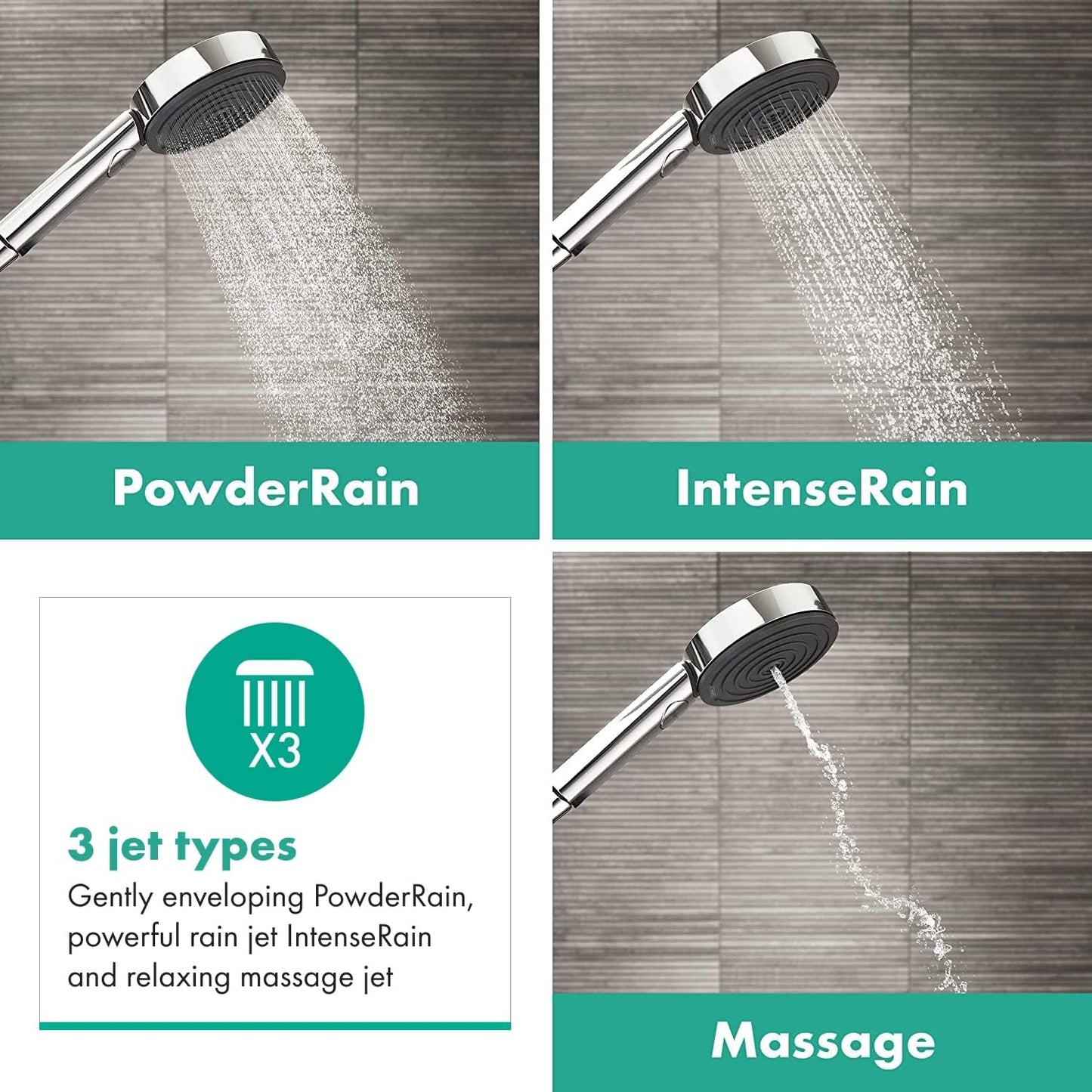 Pulsify Select S 105 Relaxation, Chrom 3 Spray Patterns mit PowderRain und Massagestrahl