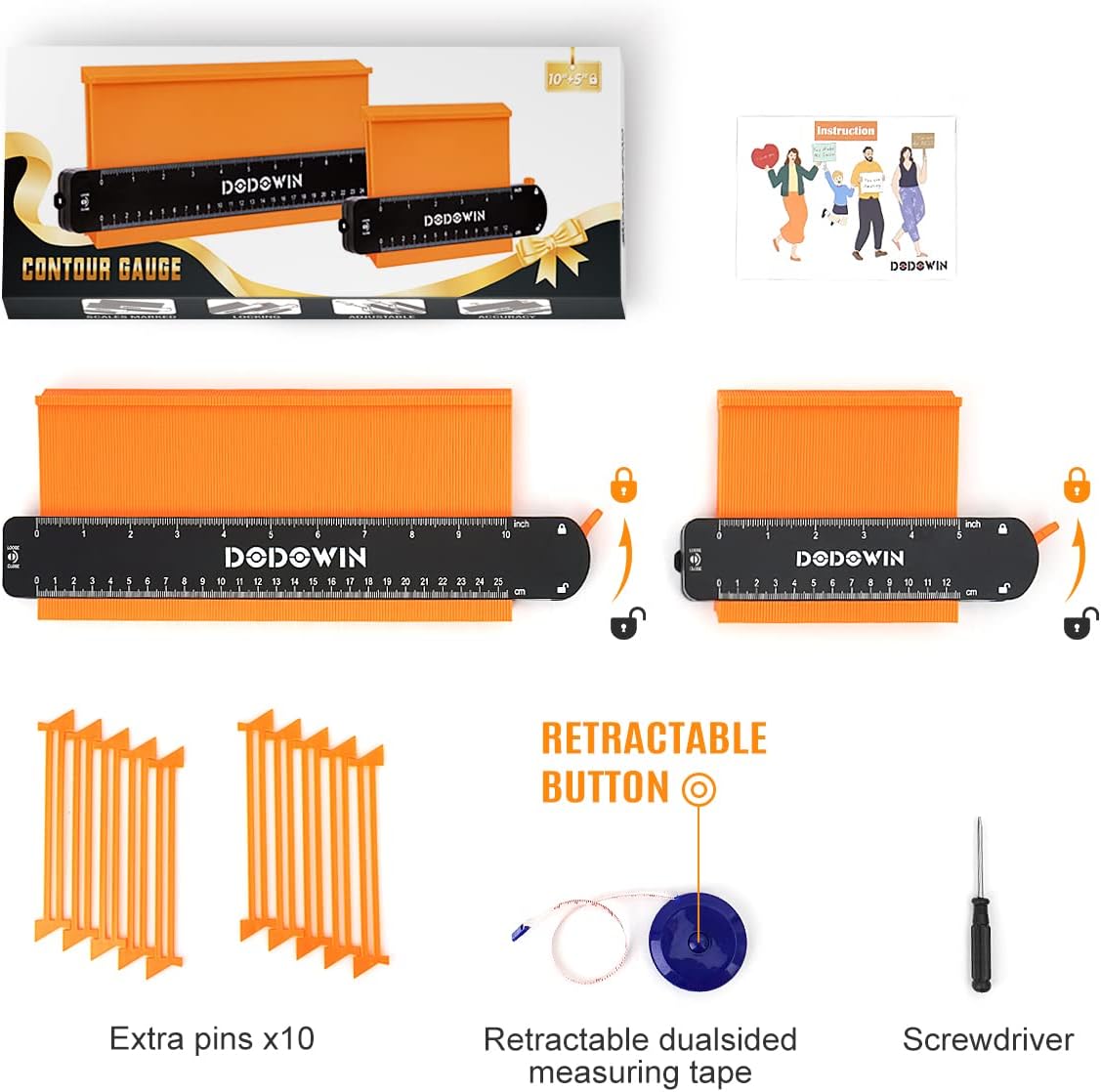 Konturenlehre Set, Orange