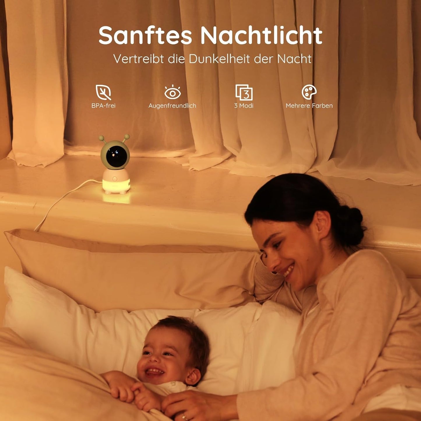 Babyphone mit Kamera und 360°-Bewegung, Babyphone mit 1 Kamera