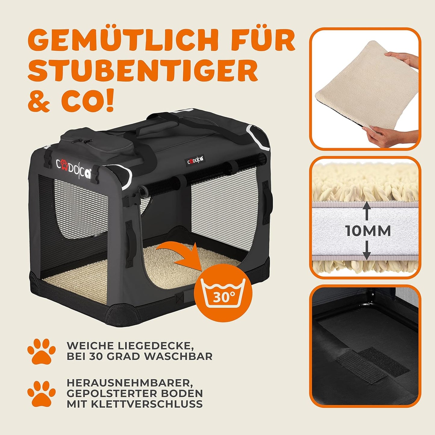 Hundetransportbox, L 101 x B 70 x H 70 cm Anthrazit