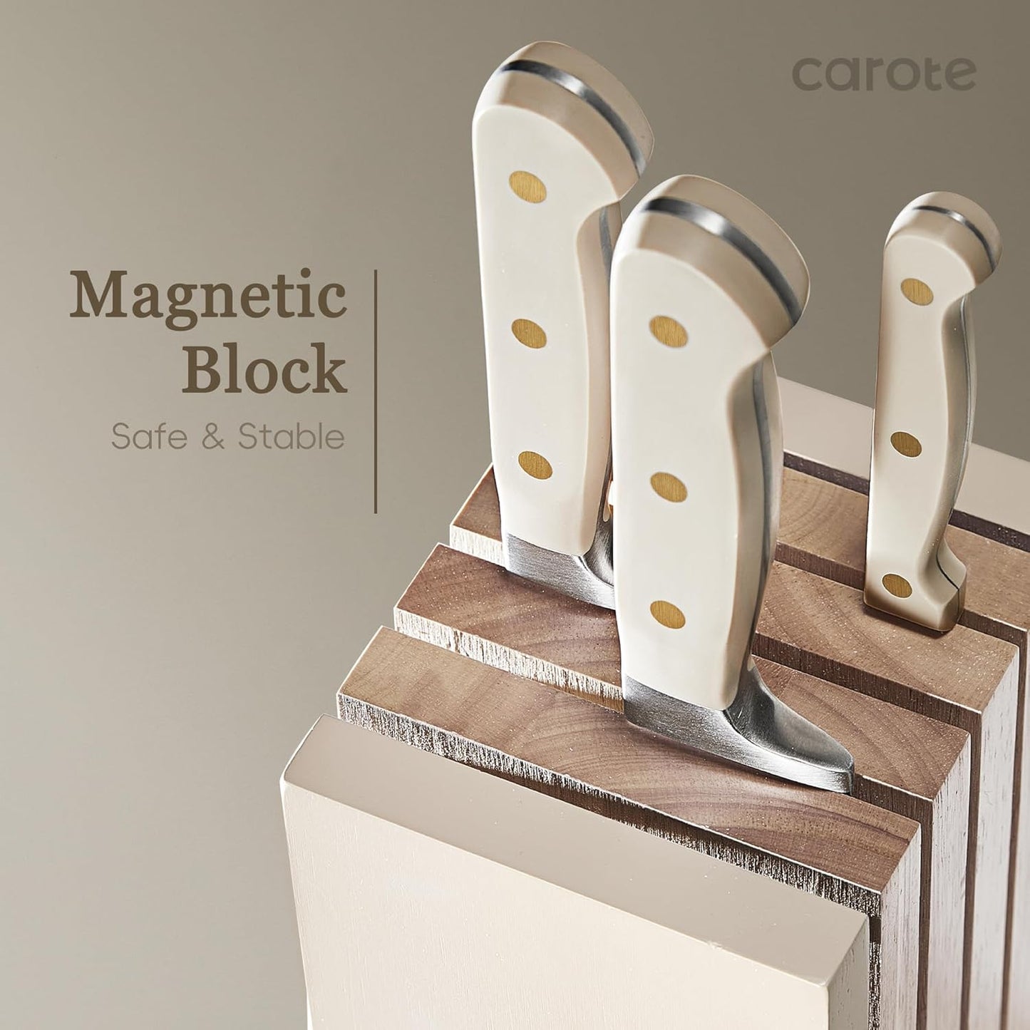 11-teiliges Messerblockset, Weiss 11-tlg