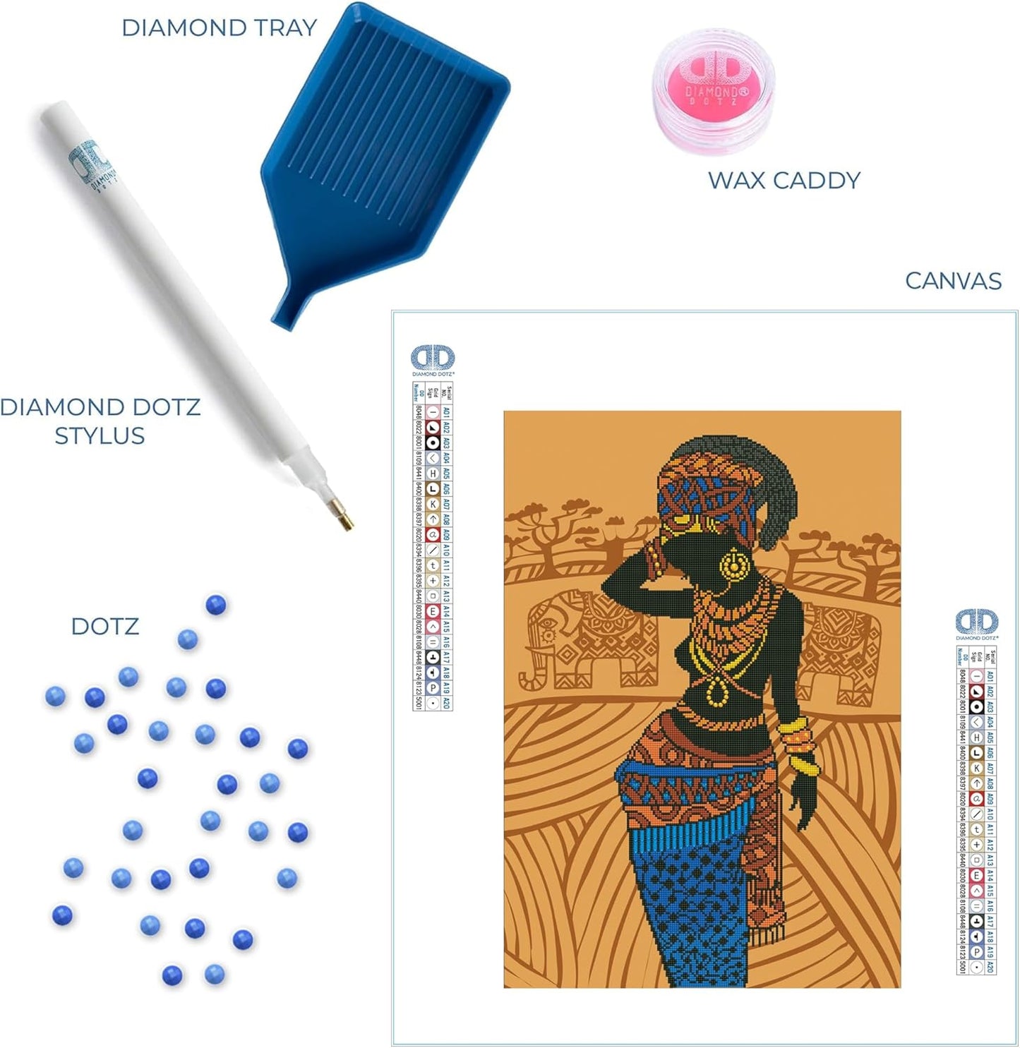 Diamond Painting Set African Princess, DD12-035, 52x76 cm, African Princess