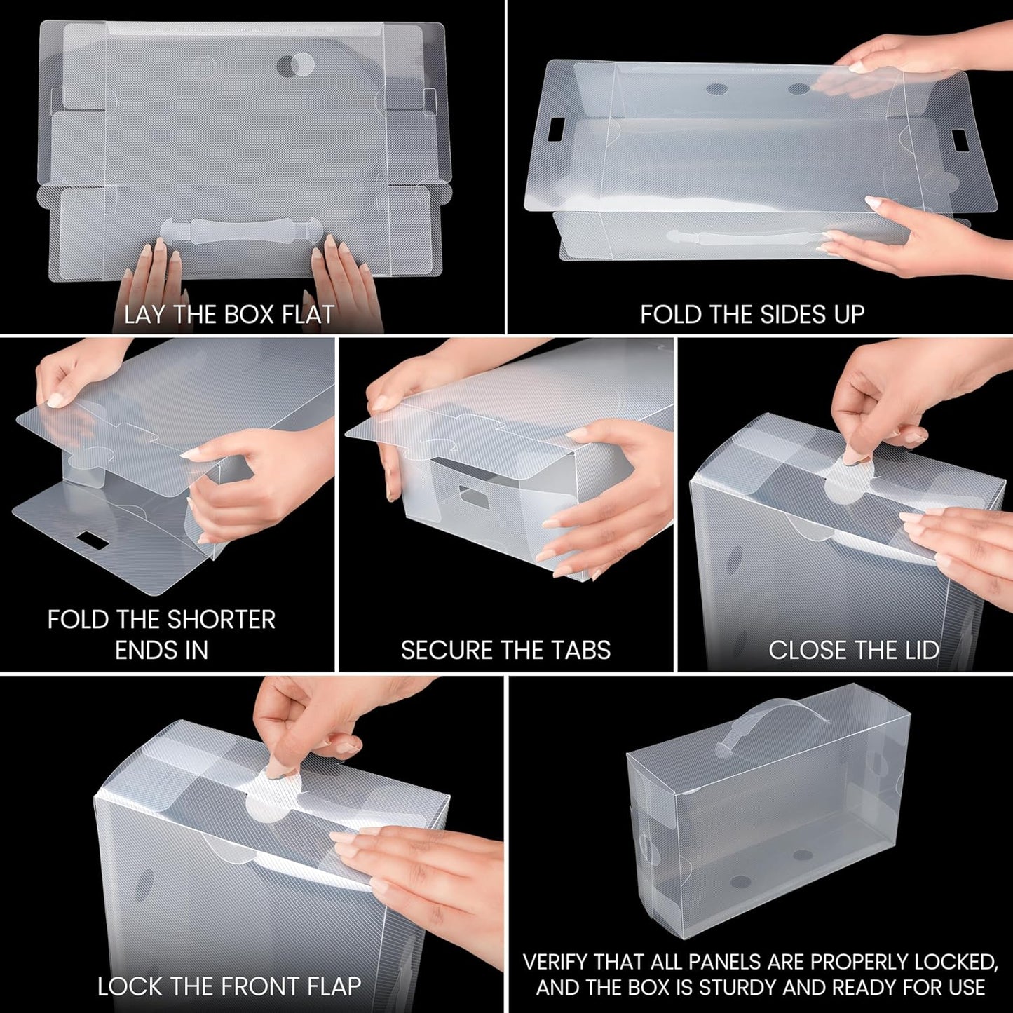 Schuhaufbewahrungsboxen (10 Stück, stapelbar), Clear 10 Stück (30 x 9,5 x 18 cm)