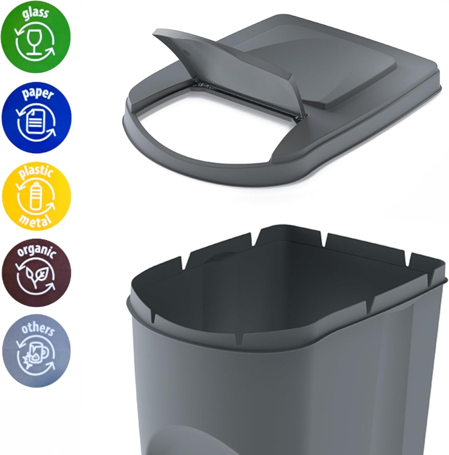 Sortibox Mülltrennsystem, Grau 39,2 x 29,3 x 33,5 cm