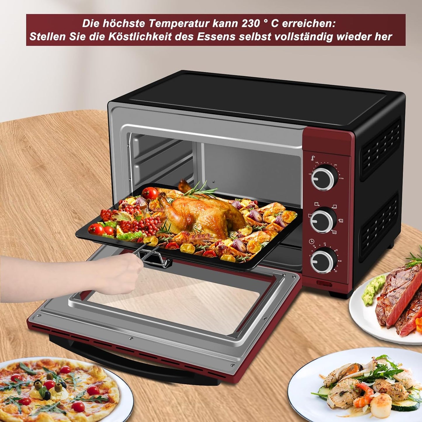 Minibackofen, Schwarz+rot