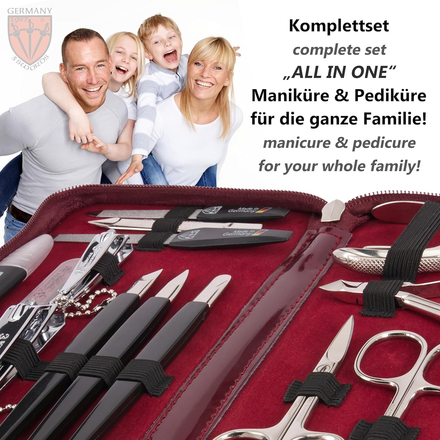 Nagelpflegeset 'Cinisello', WEINROT / LACKMATERIAL