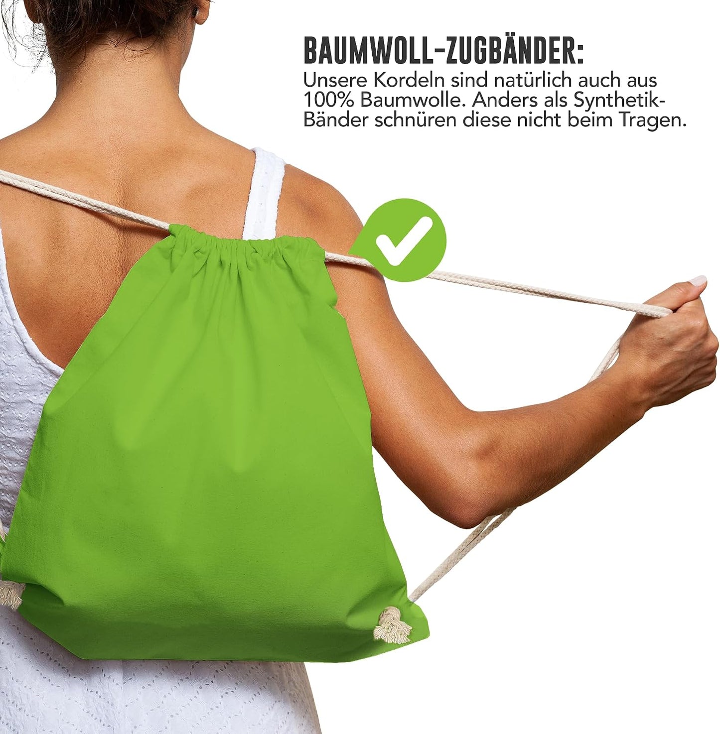 10er-Set Turnbeutel, Hellgrün 38 x 42 cm