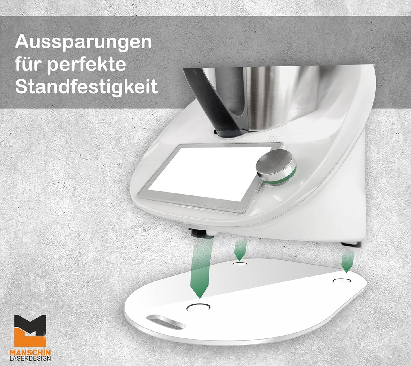 Gleitbrett für Thermomix, Weiss Matt / Satin