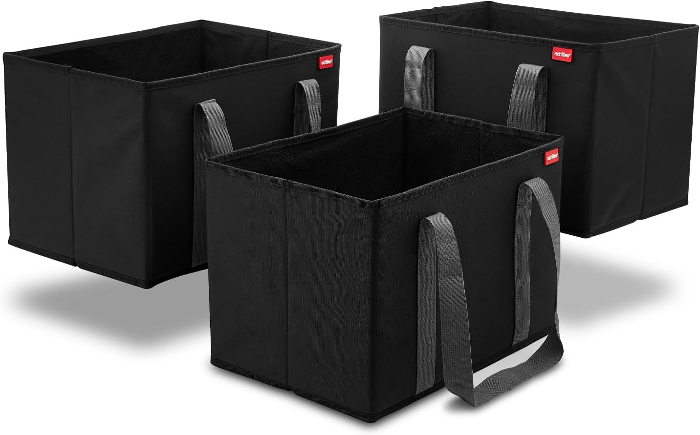 Einkaufskorb-Set (3er) für Kofferraum und Aufbewahrung, Schwarz
