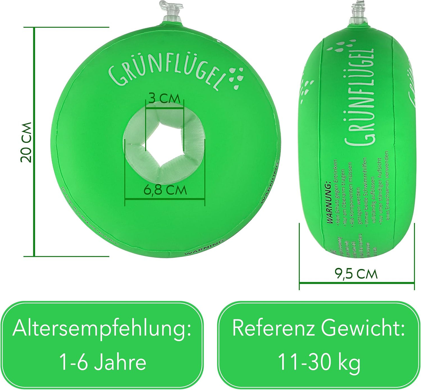 Schwimmflügel ab 1 Jahr (11-30 kg), Rund I BIO-TPU3