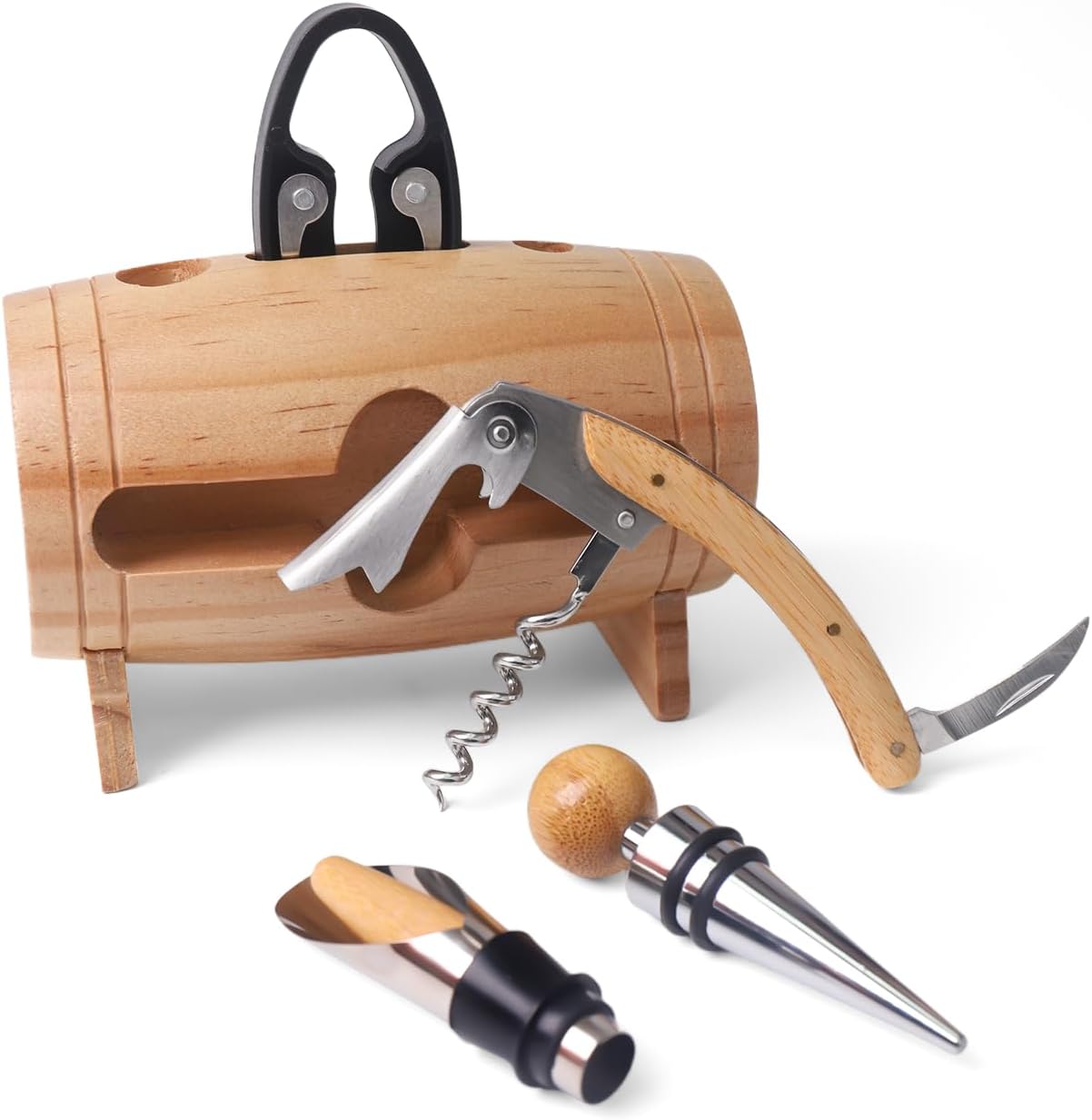 5-teiliges Sommelier Set in Fassform, Barrel 01