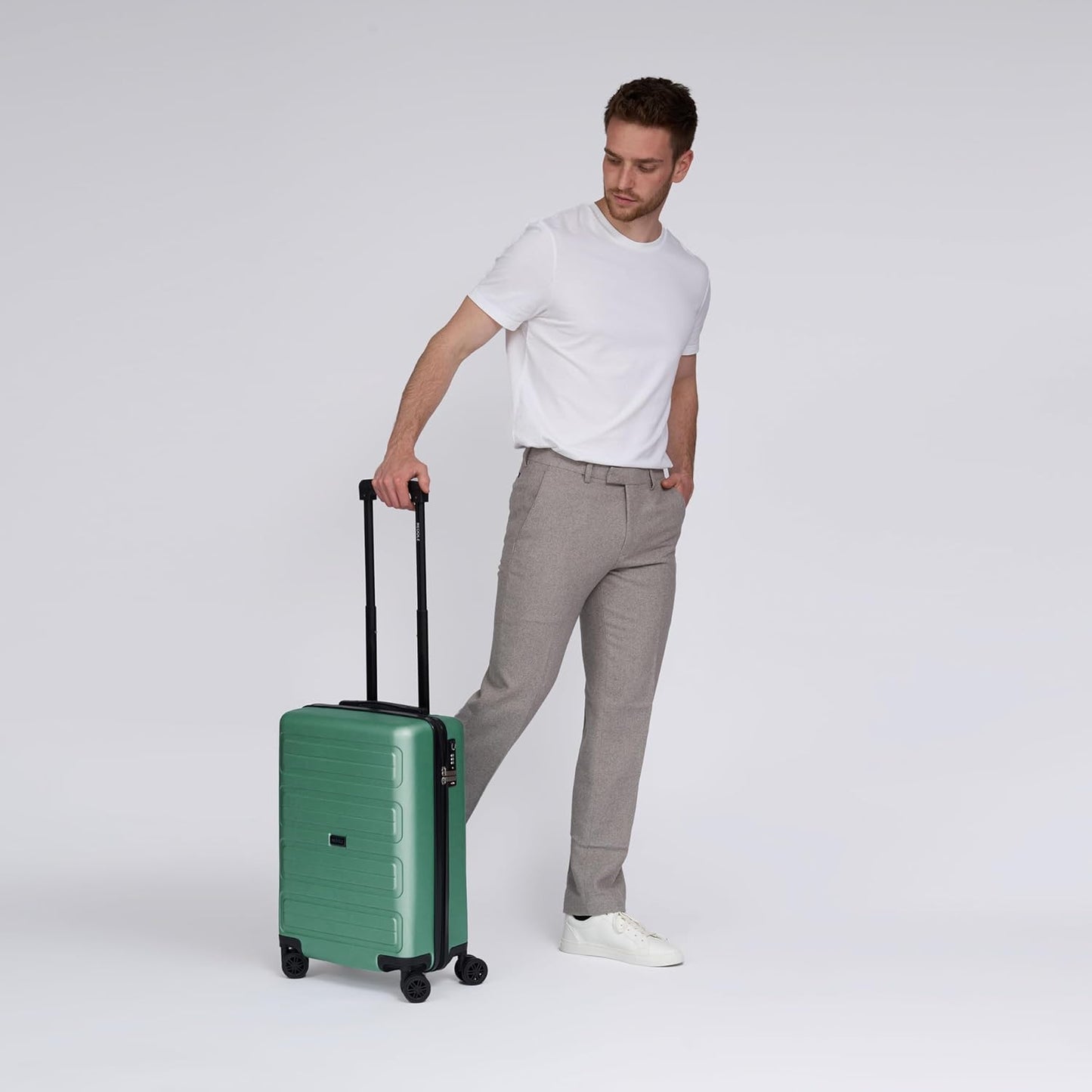 Essentials 08 Kabinen-Koffer mit TSA-Schloss, Koffer S (55 cm) Green Blue